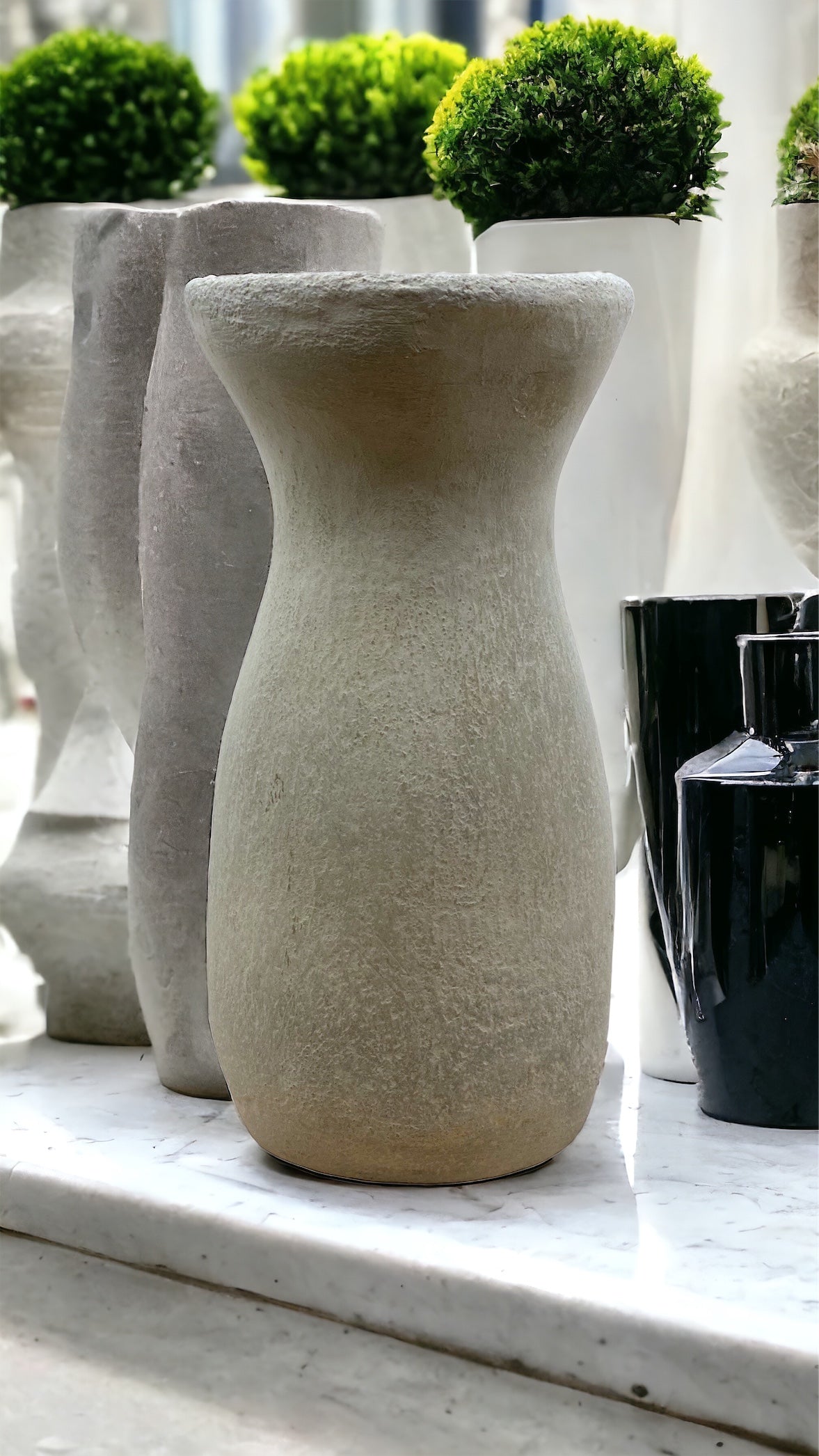 Cement Vase, Silhouette, Lightweight Concrete, Aircrete-2