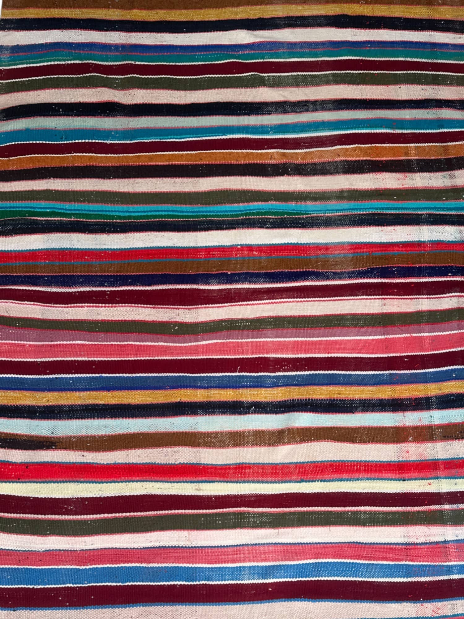 Moroccan Vintage Berber Striped Kilim Rug: Explore Enduring Beauty-1