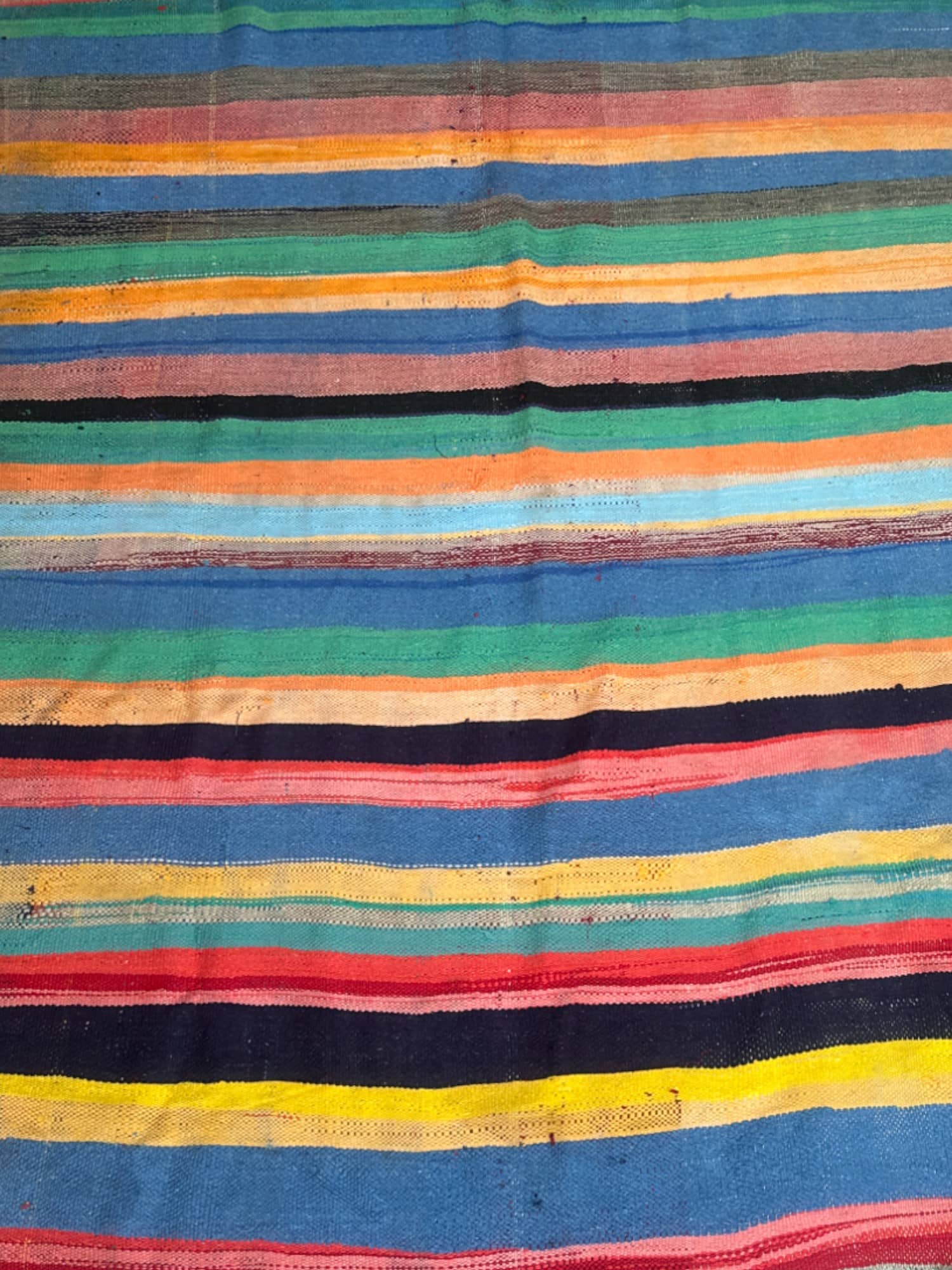 Moroccan Vintage Berber Striped Kilim Rug: Explore Enduring Beauty-1