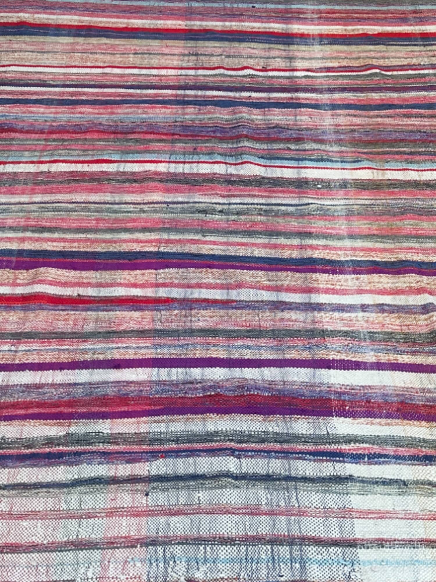 Moroccan Vintage Berber Striped Kilim Rug: Explore Enduring Beauty-1