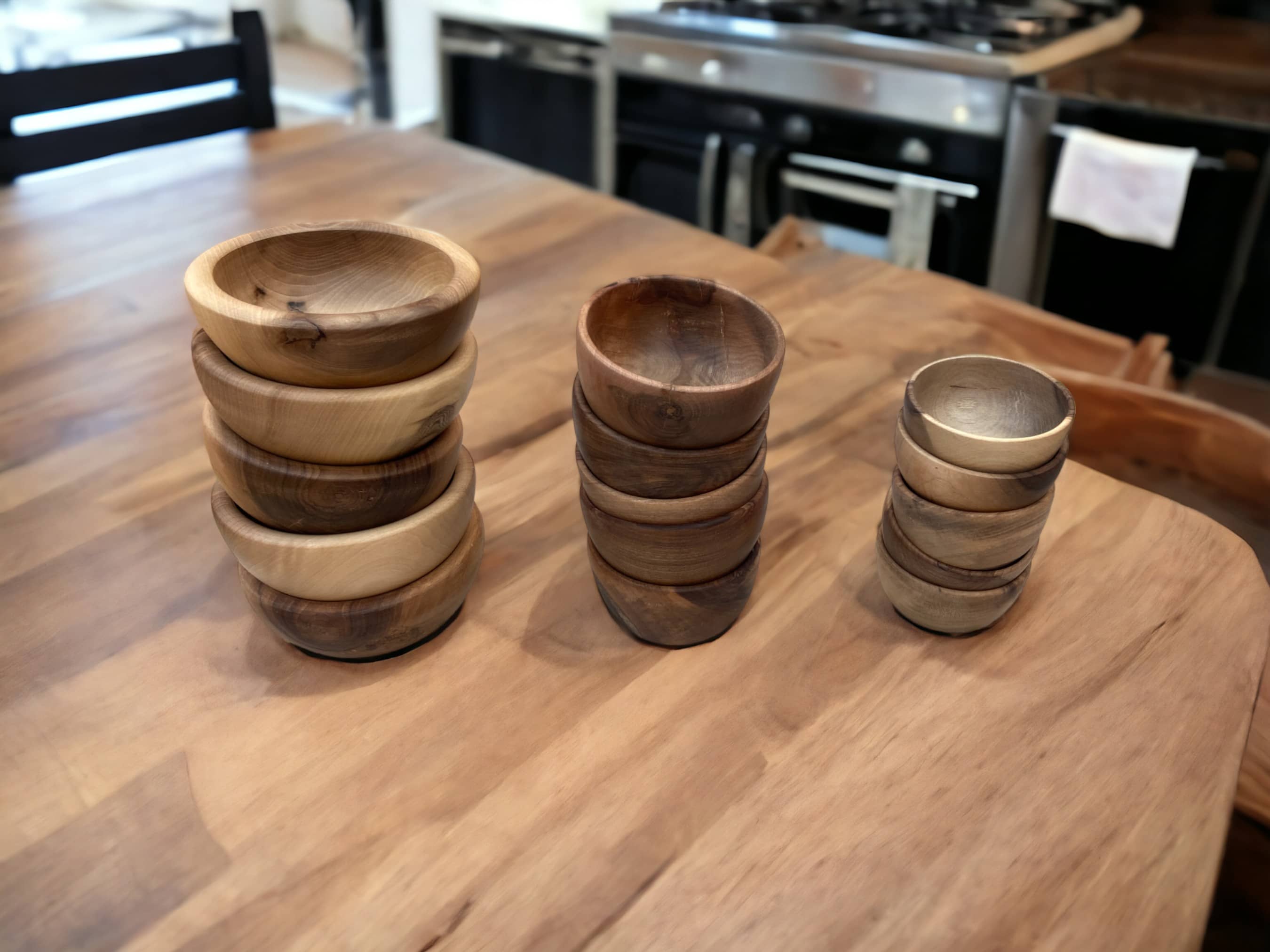 Handcrafted Walnut Wood Salad Bowl Set, 5 Walnut Bowl, Salad Bowl, Serving Bowl, Walnut Bowl Made From Ethically Sourced Wood, Set Of 5 Bowl-0