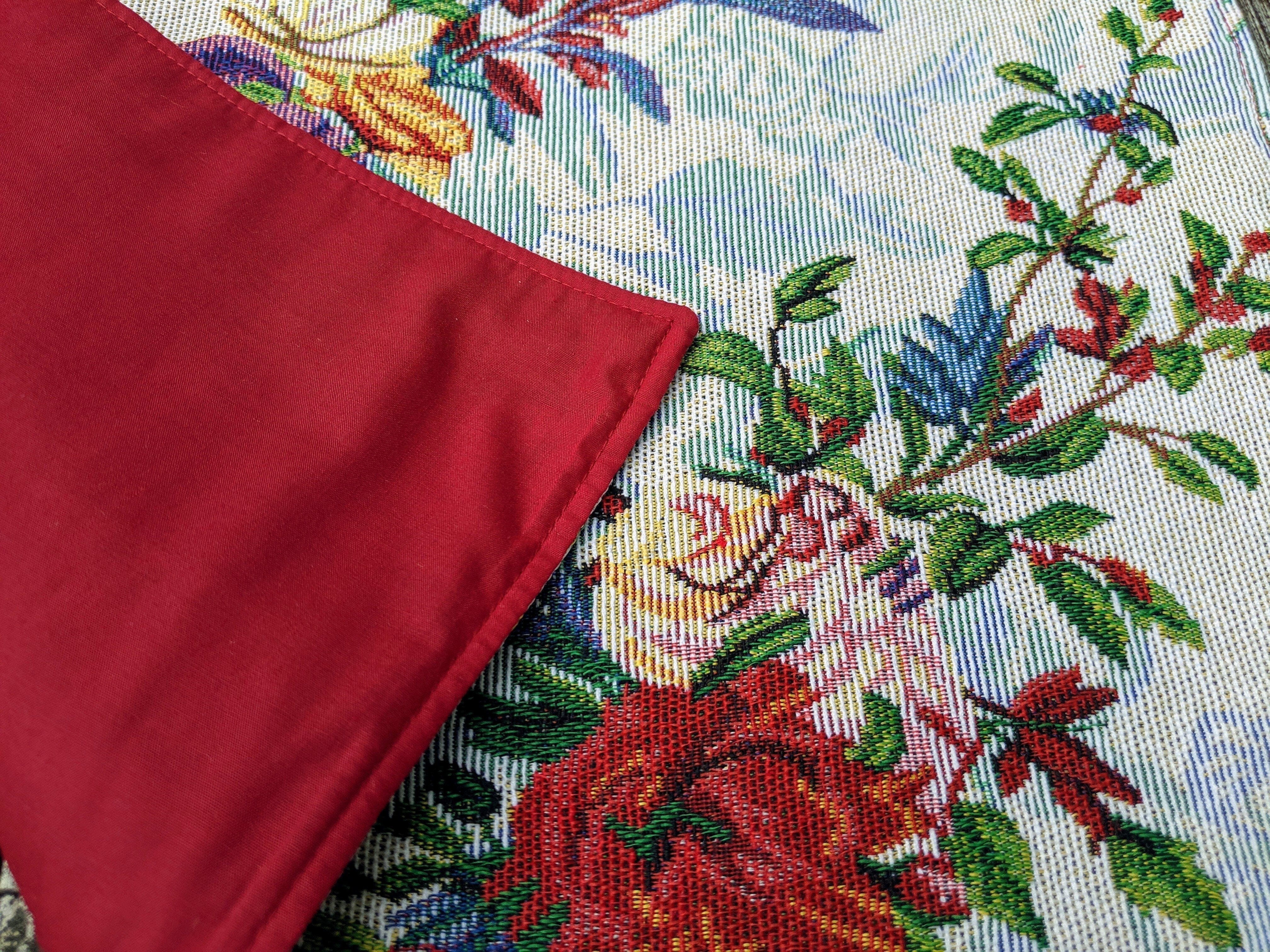 DaDa Bedding Set of 4-Pieces Tropical Sky Blue Birds Floral Tapestry Dining Table Placemats 13” x 19” (18116)