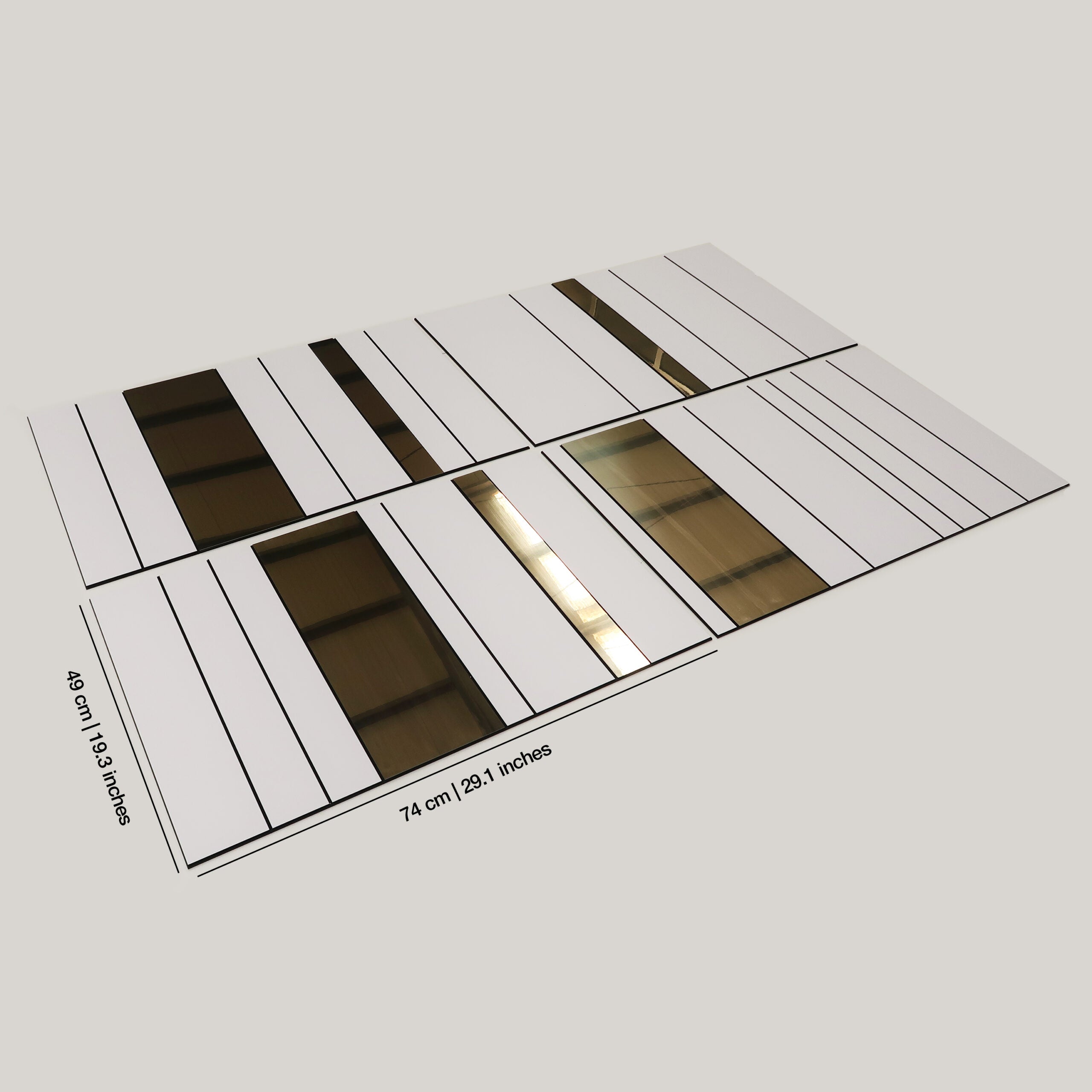 White and Gold Stripes 3D Wall Panels-2