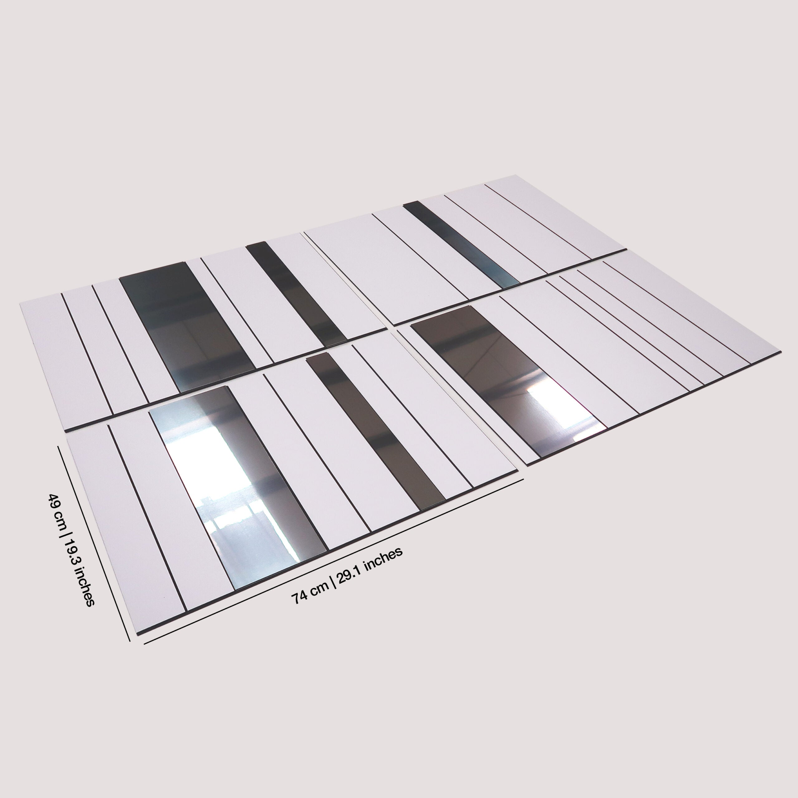 White and Silver Stripes 3D Wall Panels-2