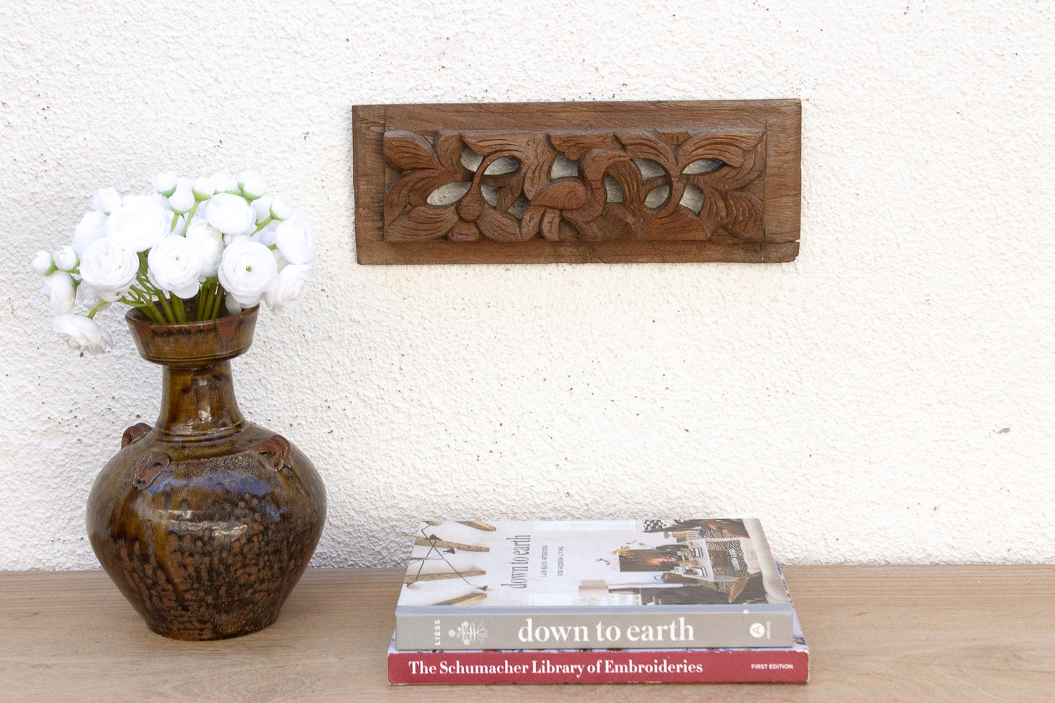 Antique Wax Patinated Wall Carving