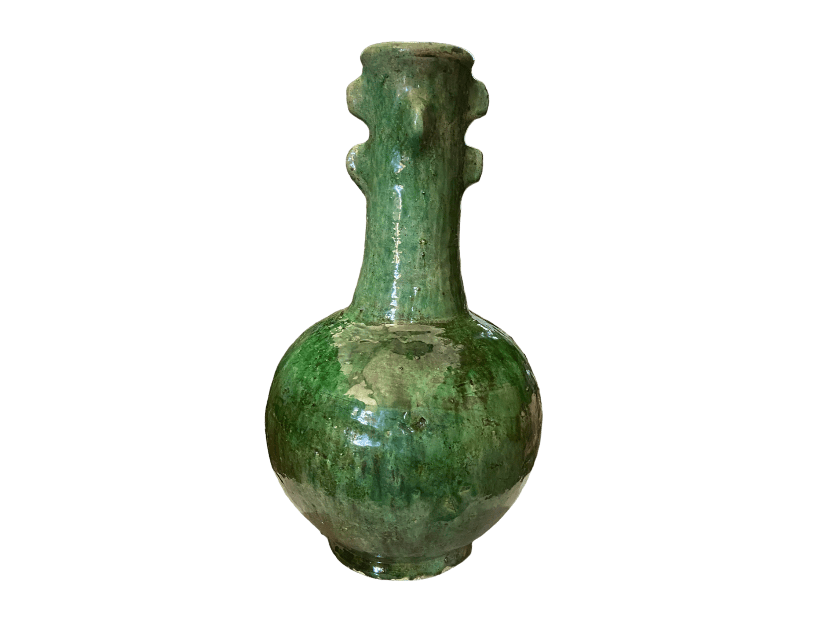 Artisan Handmade Moroccan Tamegroute  Green Glazed Vase-3