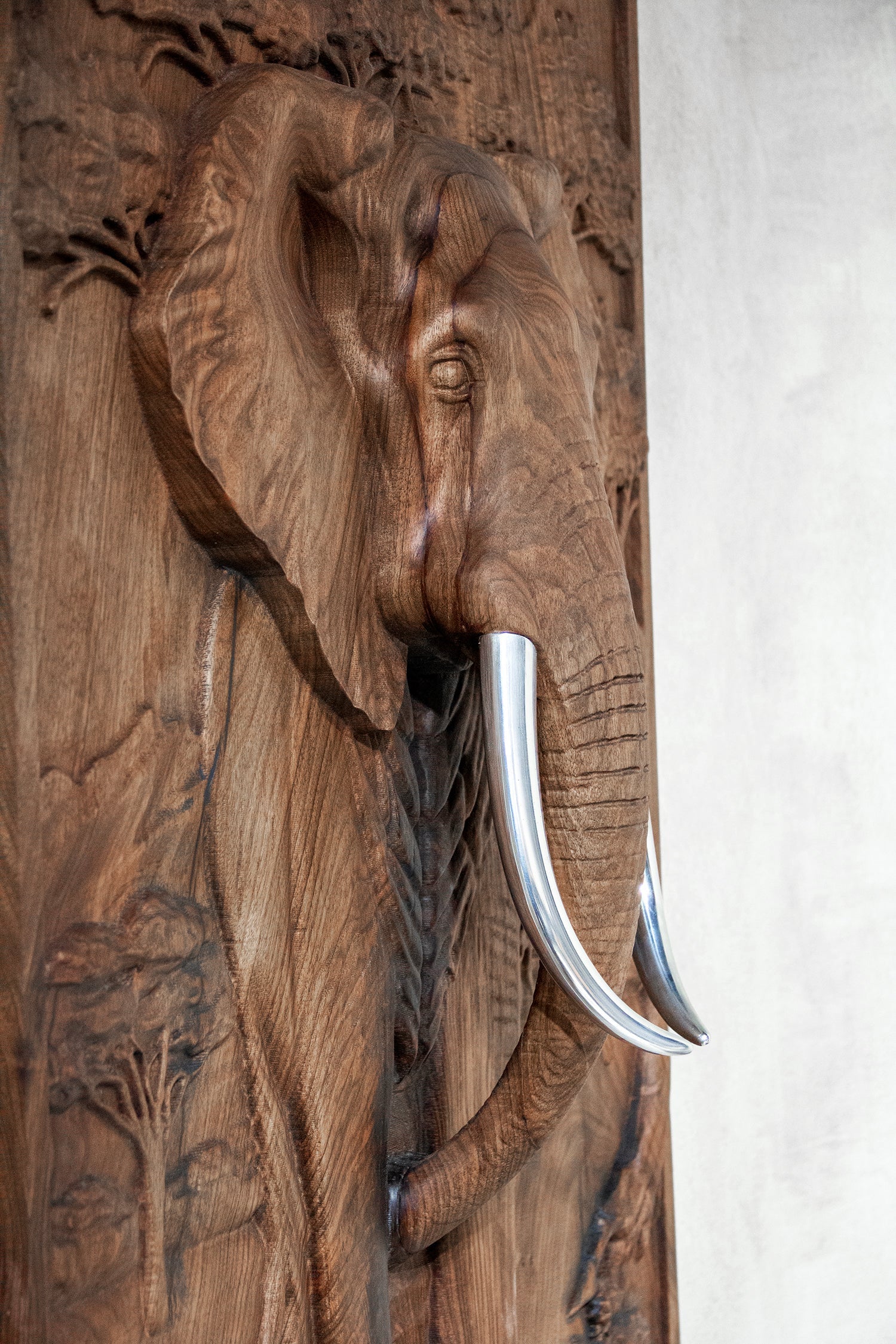 Majestic African Elephant 3D Relief Wood Wall Art