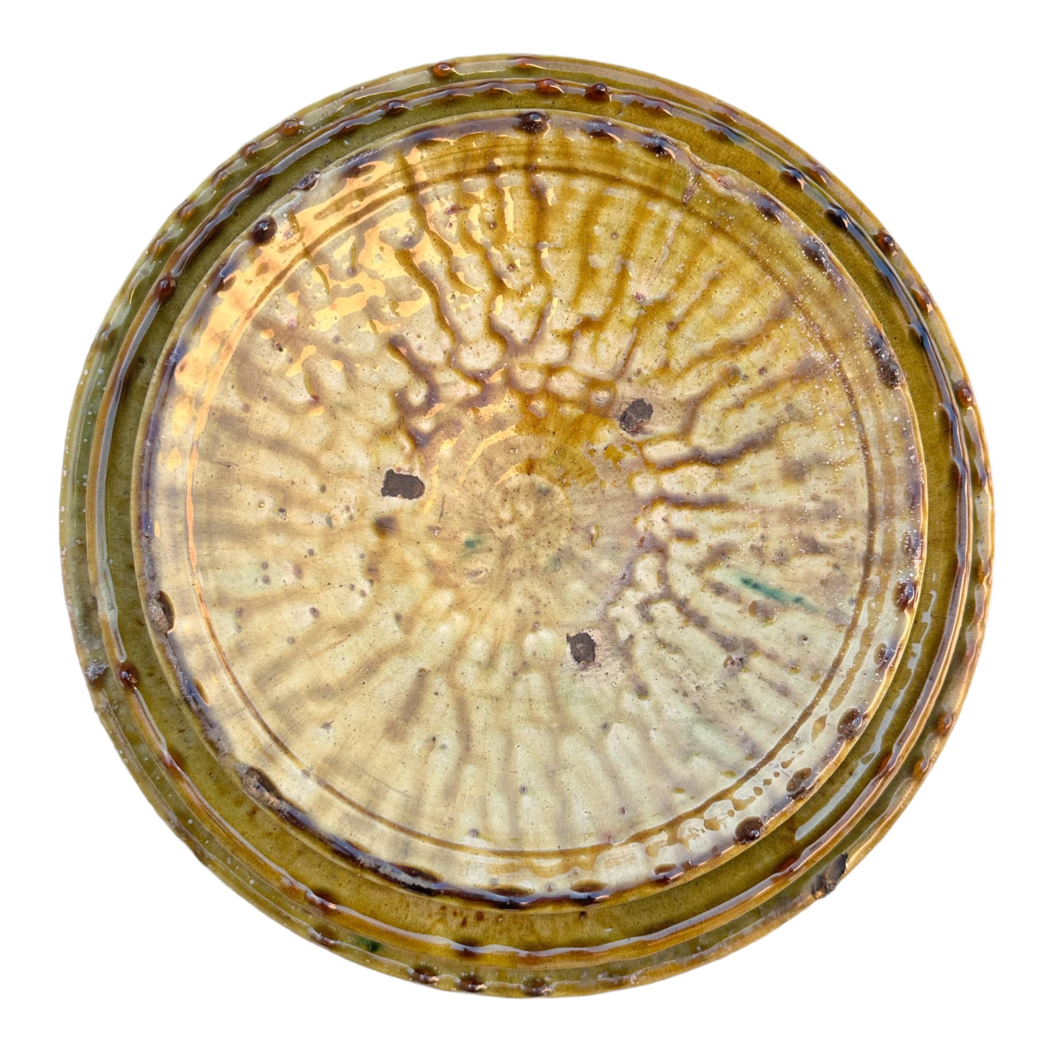 Discover Authentic Tamegroute Ochre Glazed Pottery: Set of 6 Plates-3