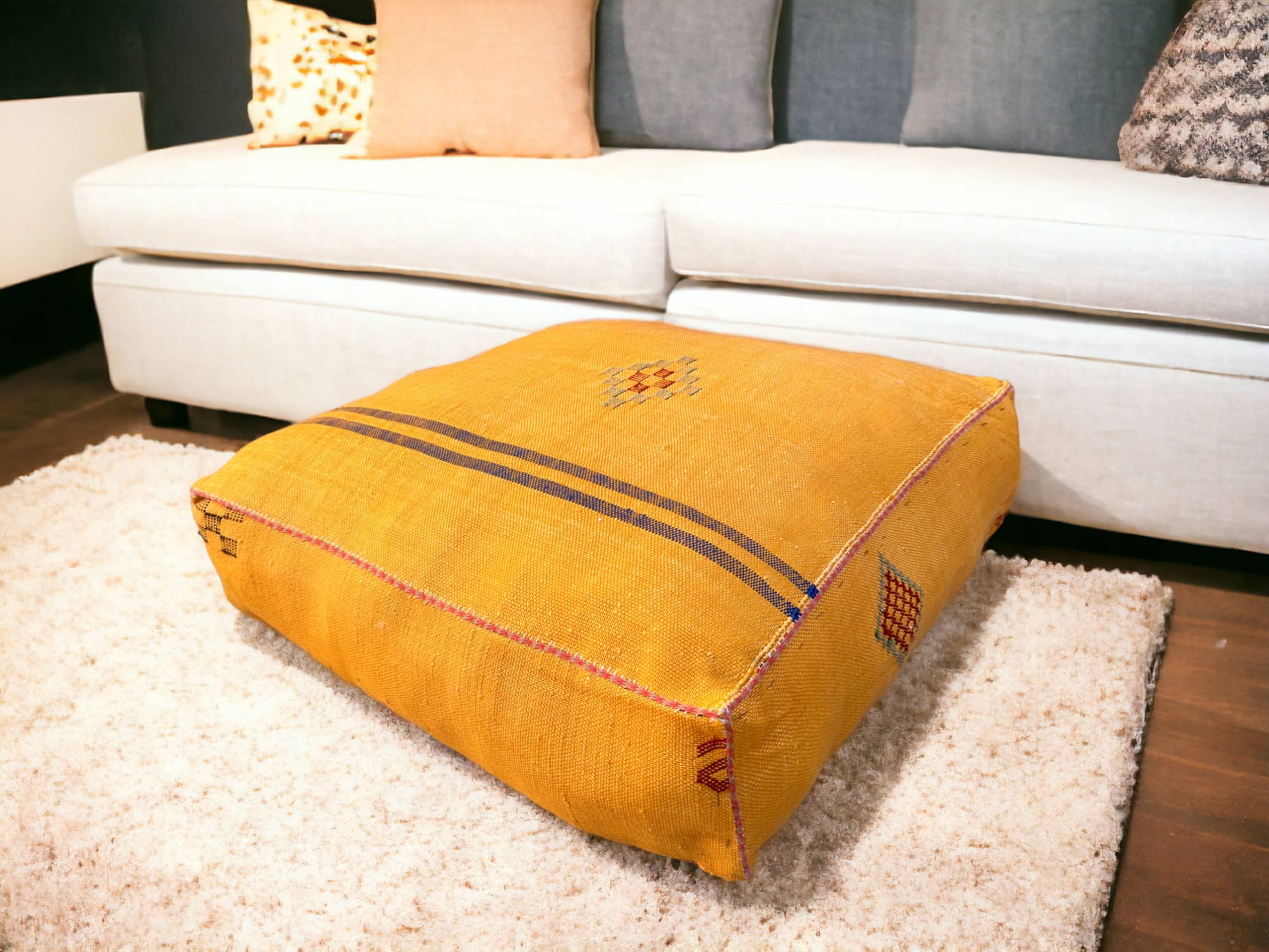 Cactus Silk Poufs: Nature's Luxury, Handcrafted for You-2