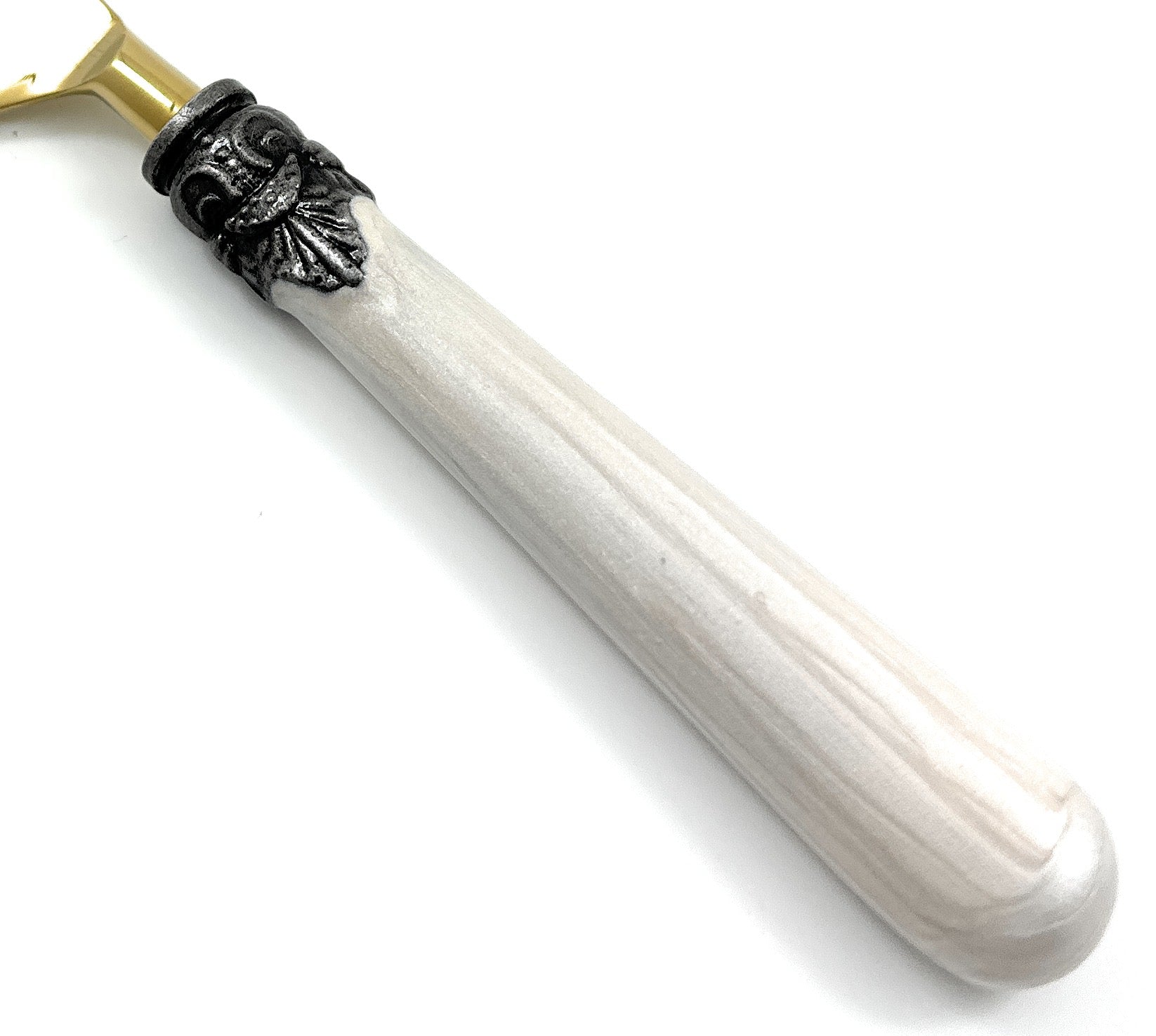 White Resin Handle Flatware set of 20 Antique Design