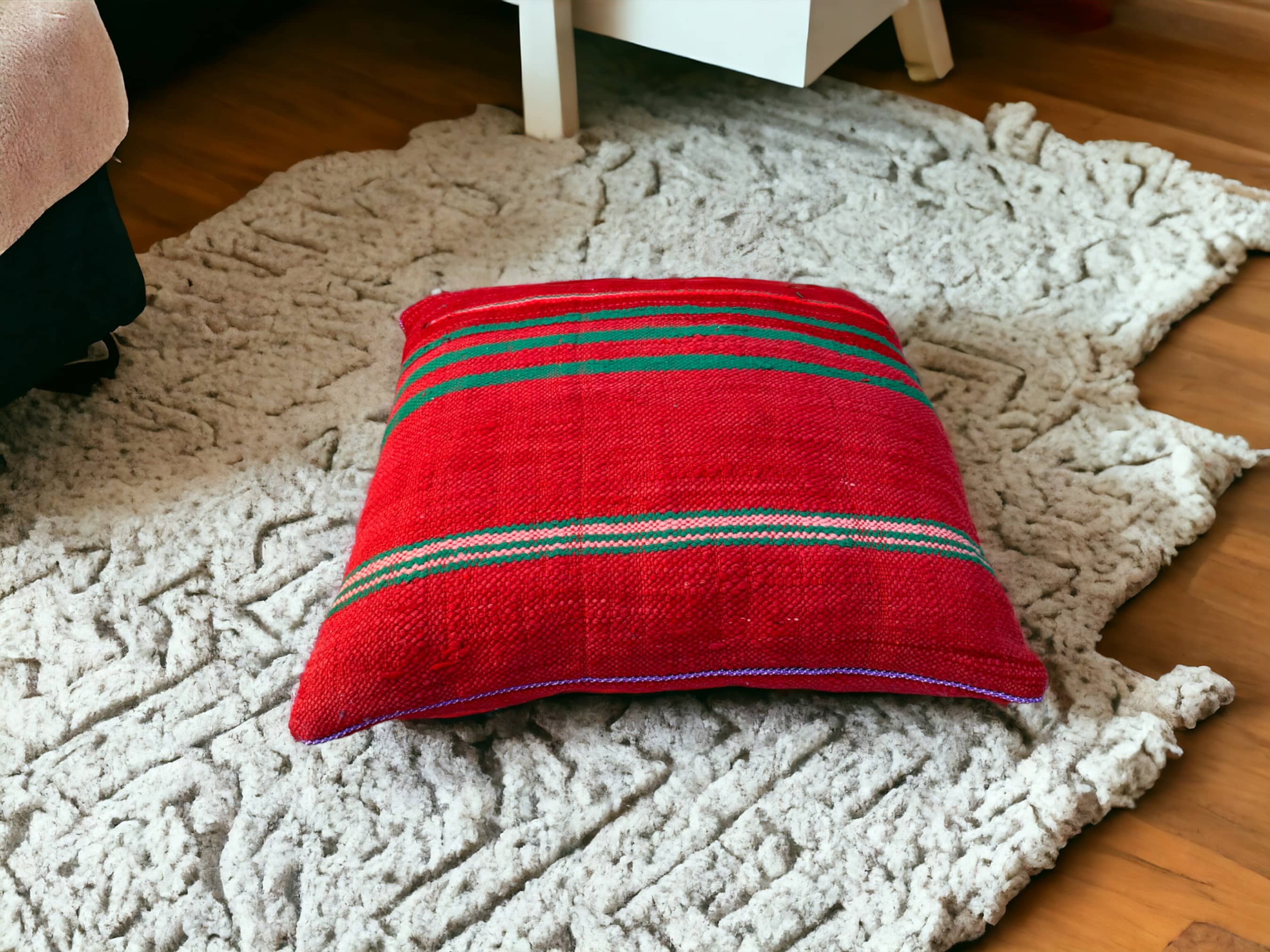 Moroccan Handwoven Kilim Pillow and Berber Style Cushion for Cozy Home Decor-1