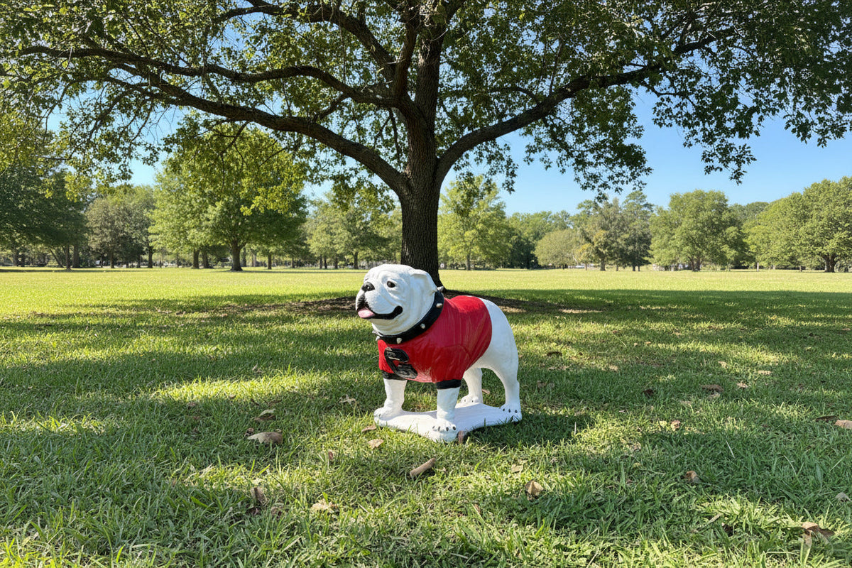 Georgia Bulldogs Standing Mascot Boom Cement Statue for Garden, Yard, Home Decor and Porch.