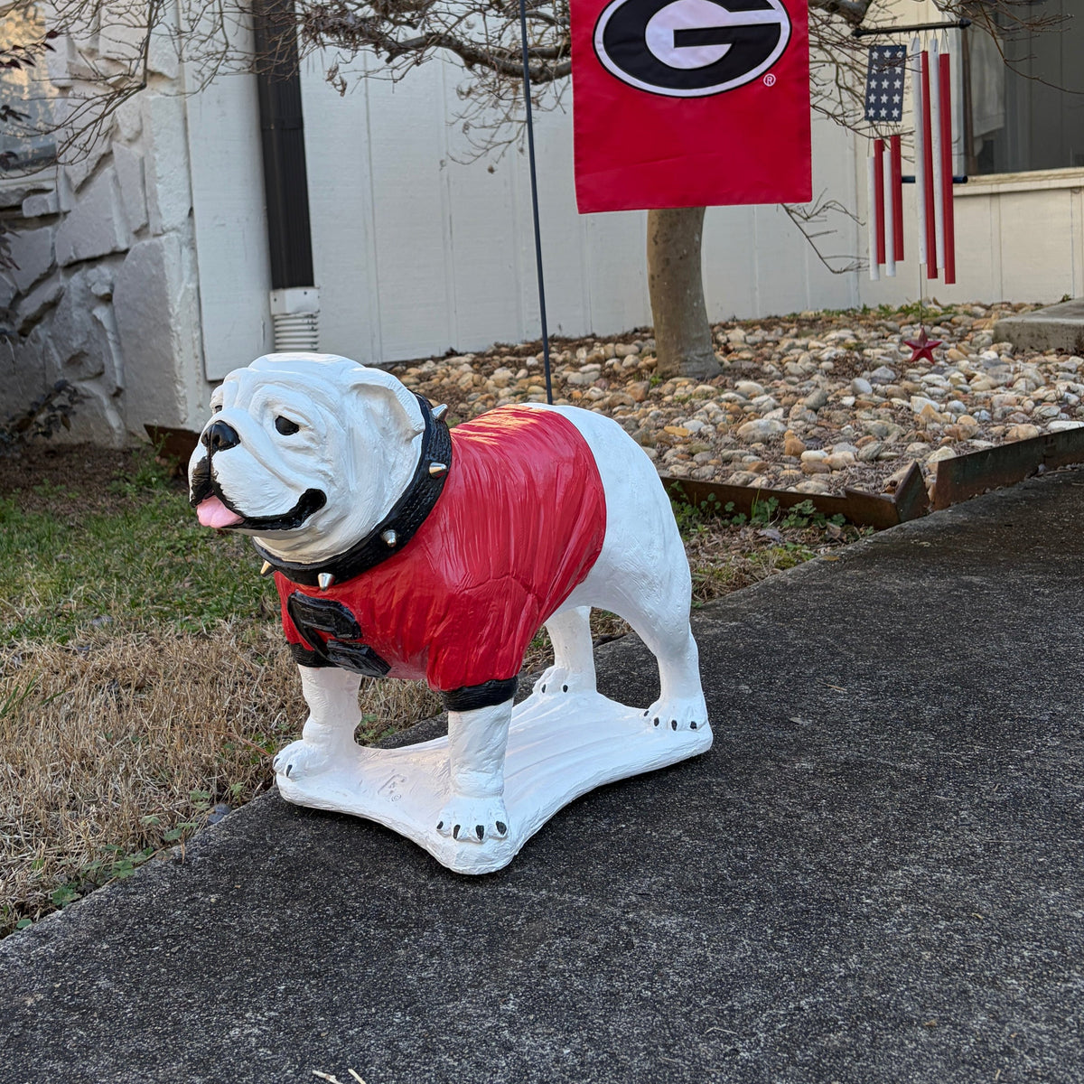 Georgia Bulldogs Standing Mascot Boom Cement Statue for Garden, Yard, Home Decor and Porch.