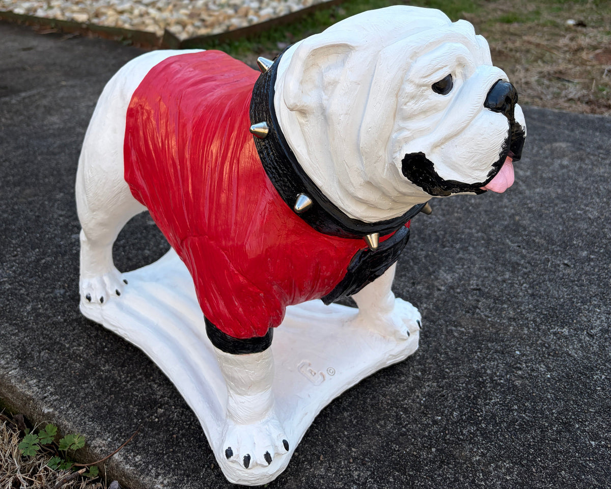 Georgia Bulldogs Standing Mascot Boom Cement Statue for Garden, Yard, Home Decor and Porch.