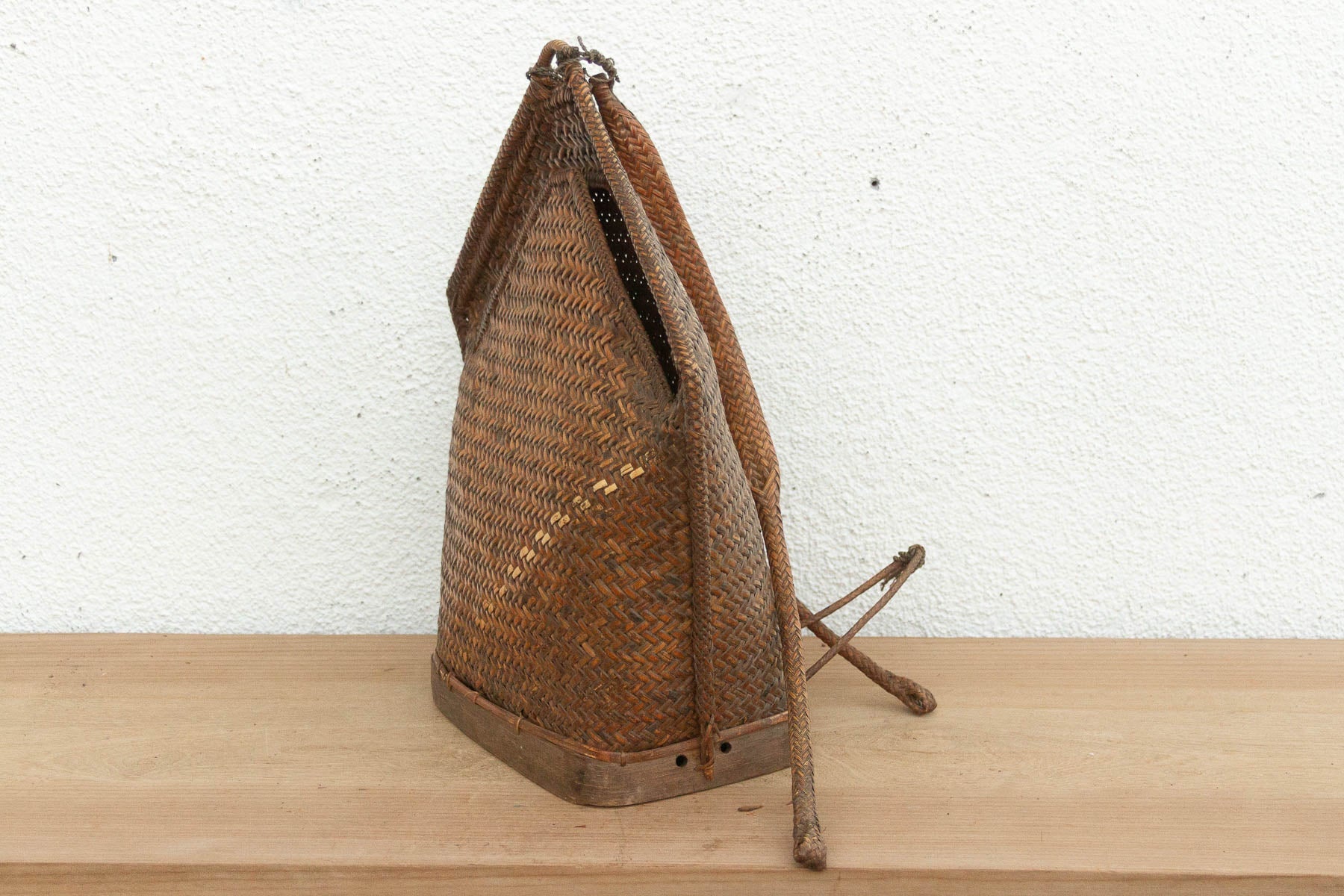 Large Antique Borneo Woven Harvest Carrier