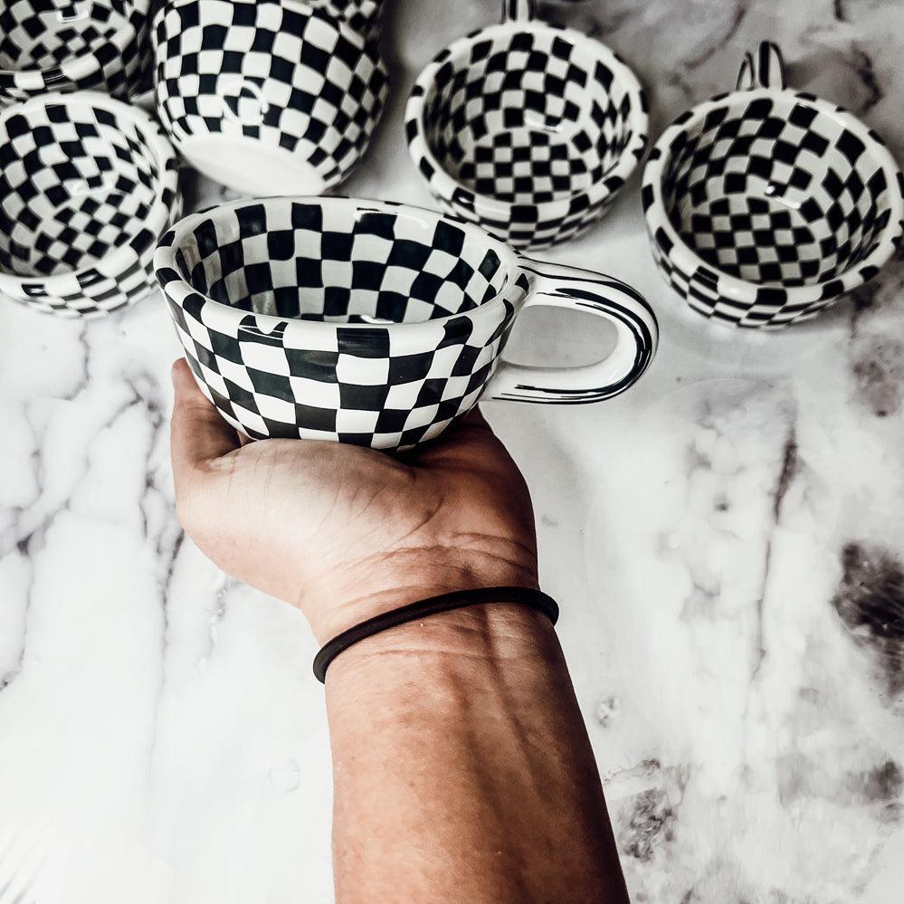 Small BW Checkered Mug-2