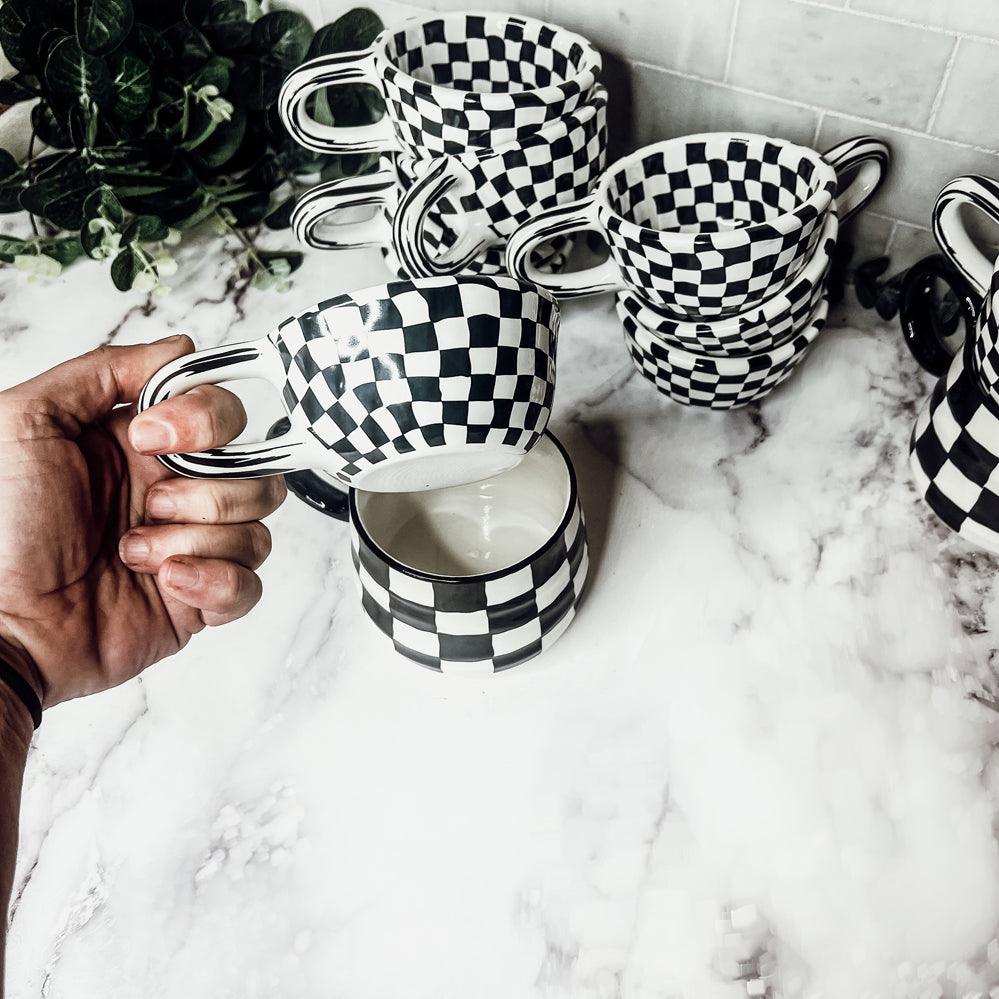 Small BW Checkered Mug-3