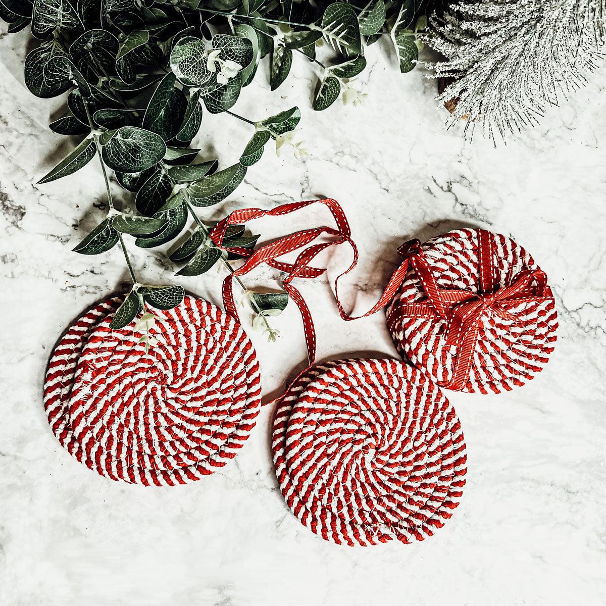 Candy Cane Coaster 4pk-4