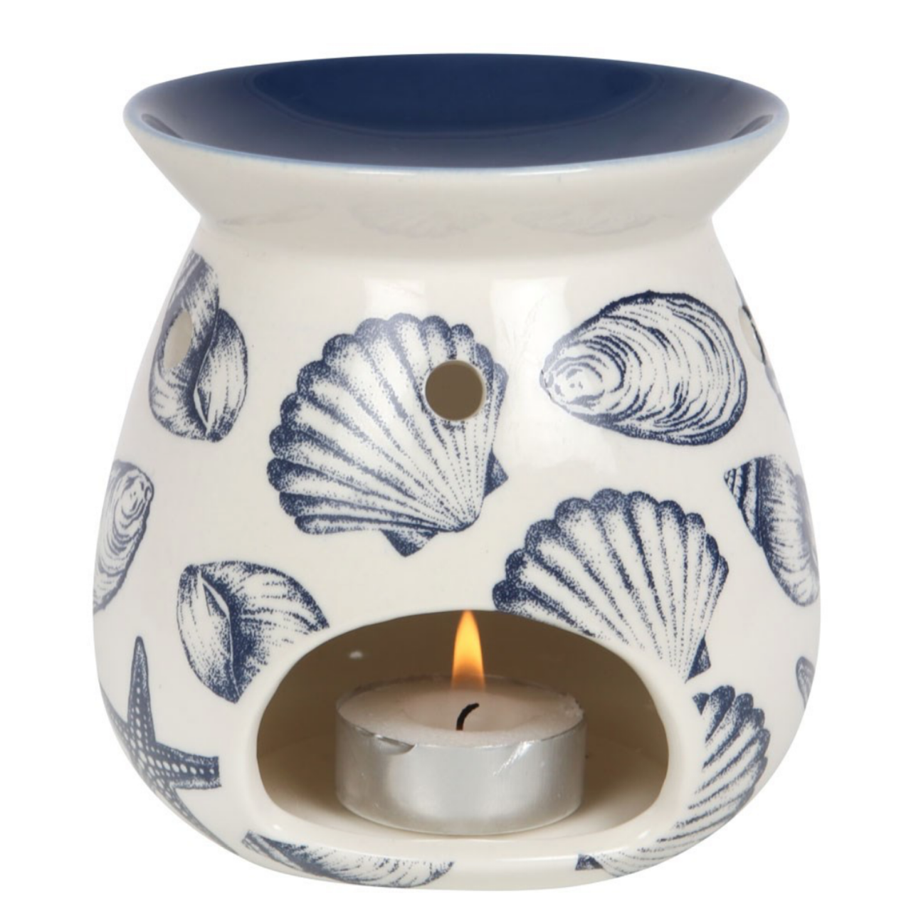 Beach  Nautical Seashell Theme Wax Melt Essential Oil Warmer Burner-2