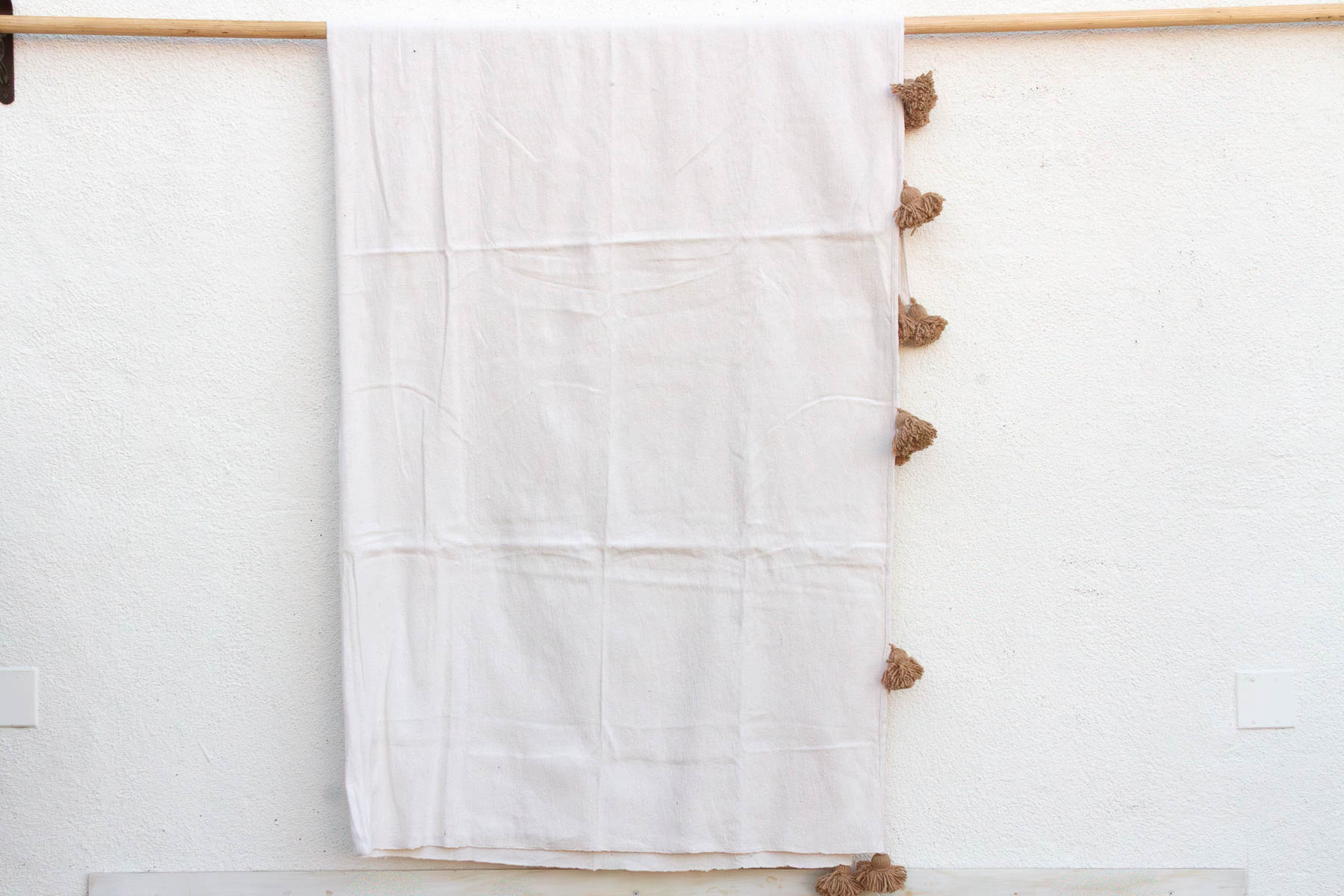 White Cloud Moroccan Pom Pom Blanket