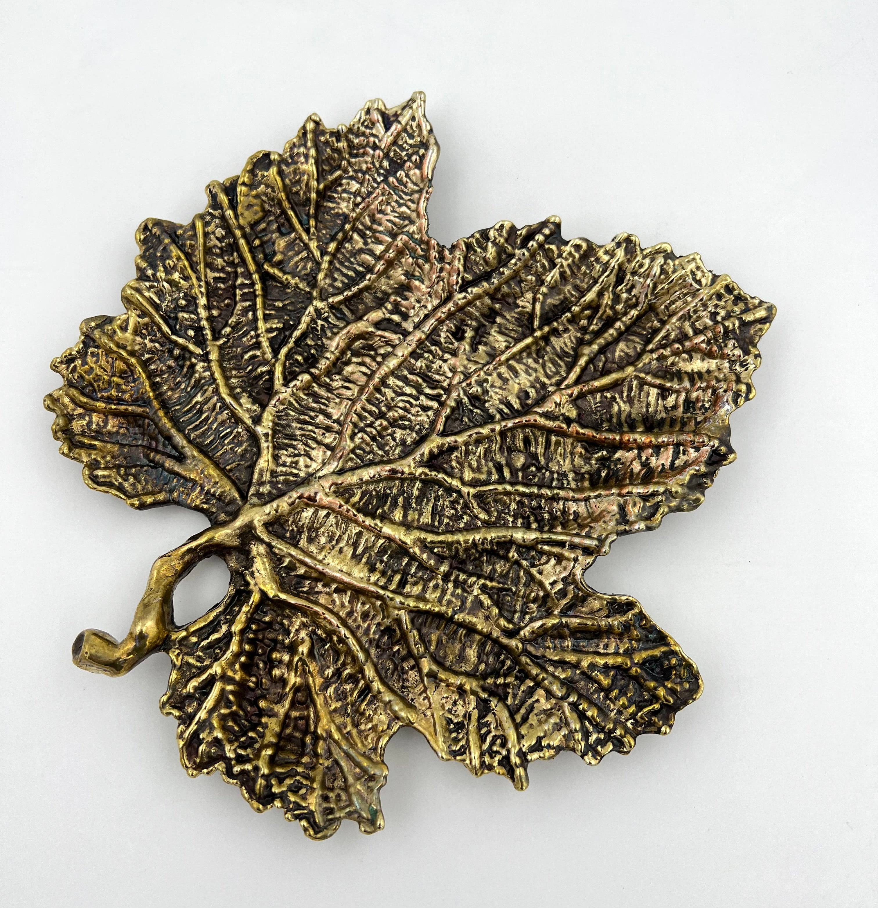Maple Leaf Tray - Decorative Metal Tray | Small Platter | Centrepiece | Home Accent | Gold, Silver or Antique Finish-1