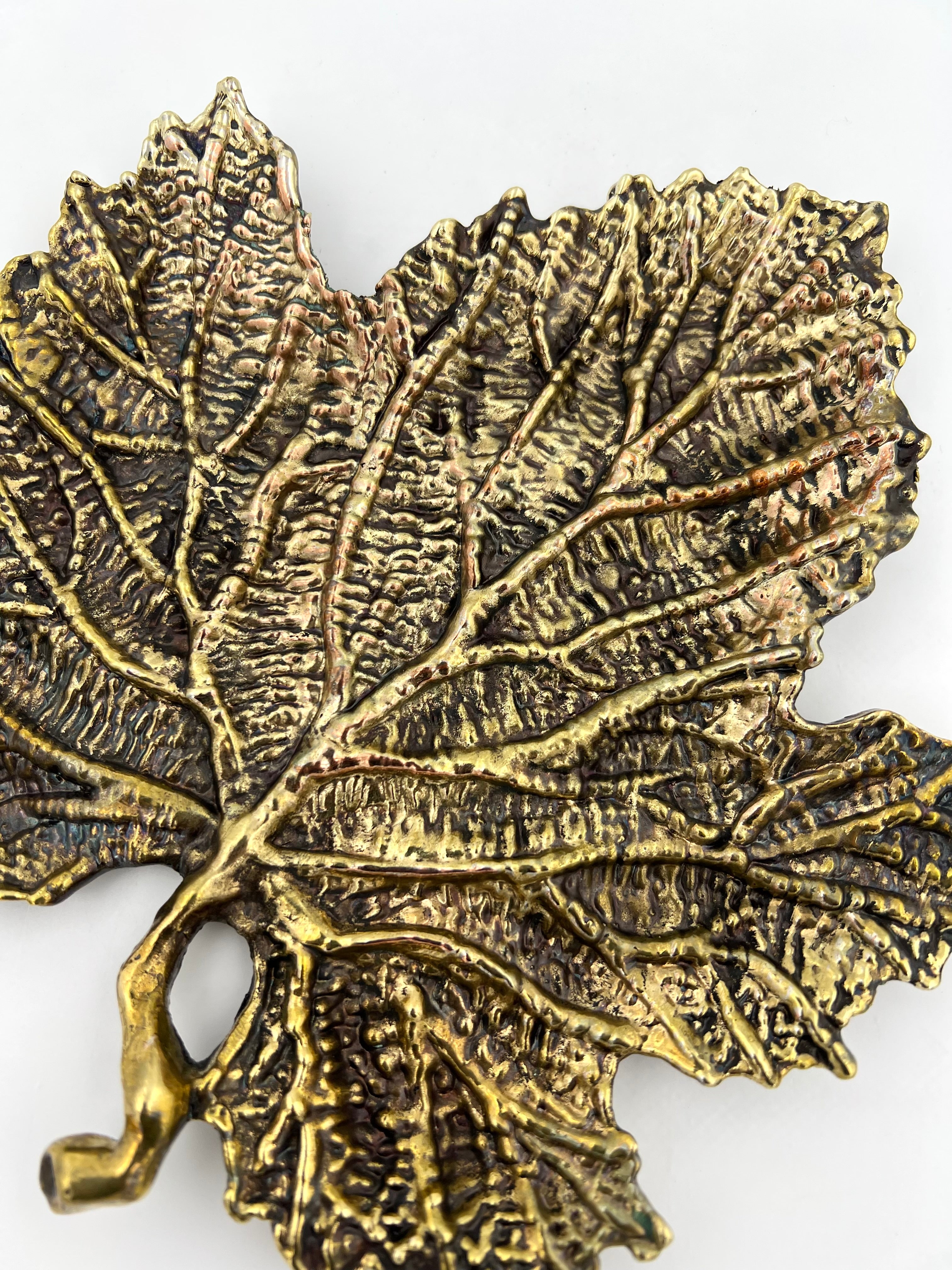 Maple Leaf Tray - Decorative Metal Tray | Small Platter | Centrepiece | Home Accent | Gold, Silver or Antique Finish-4