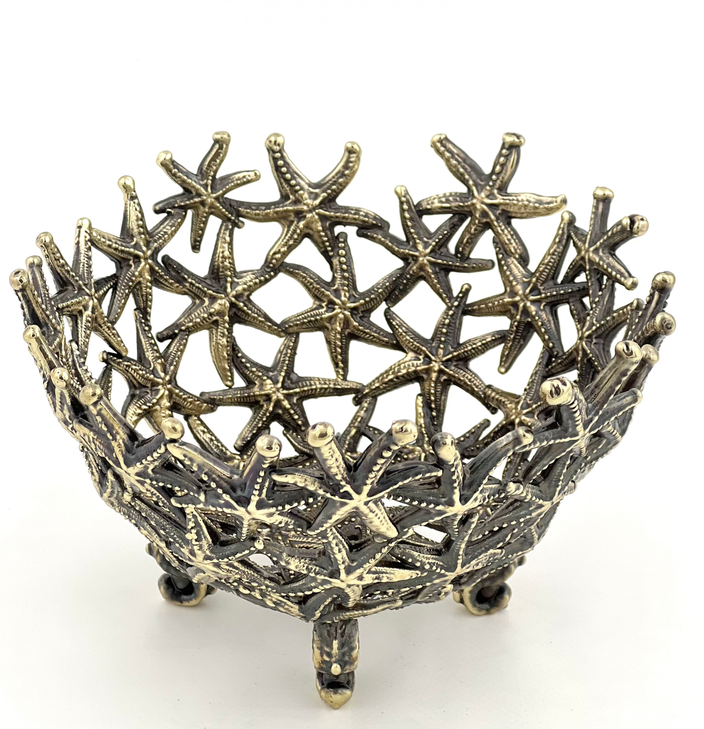 Starfish Bowl - Decorative Serveware | Candy Bowl | Centrepiece | Home Accent | Gold or Antique Finish-5