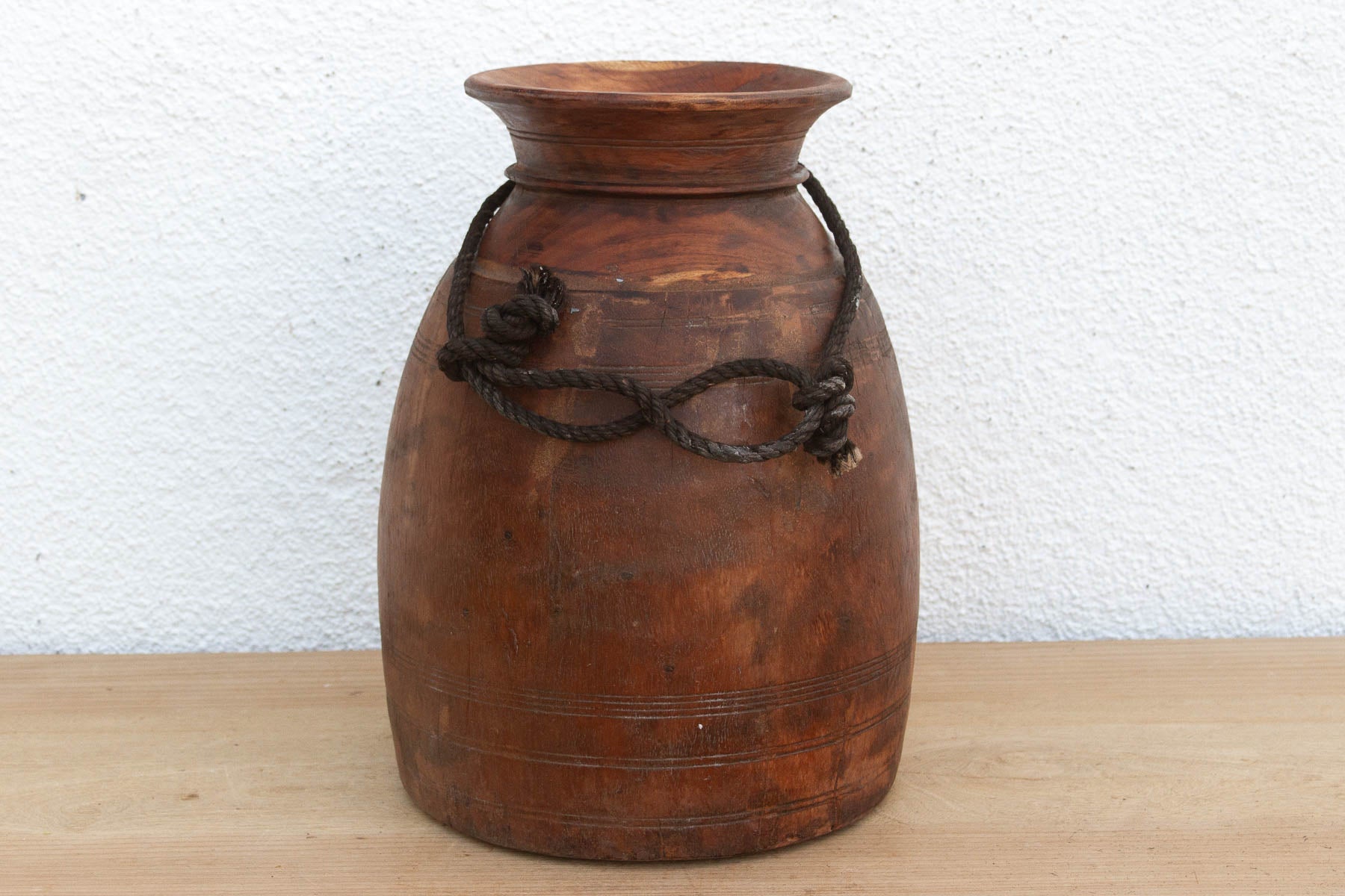 Large Antique Wooden Milk Pot