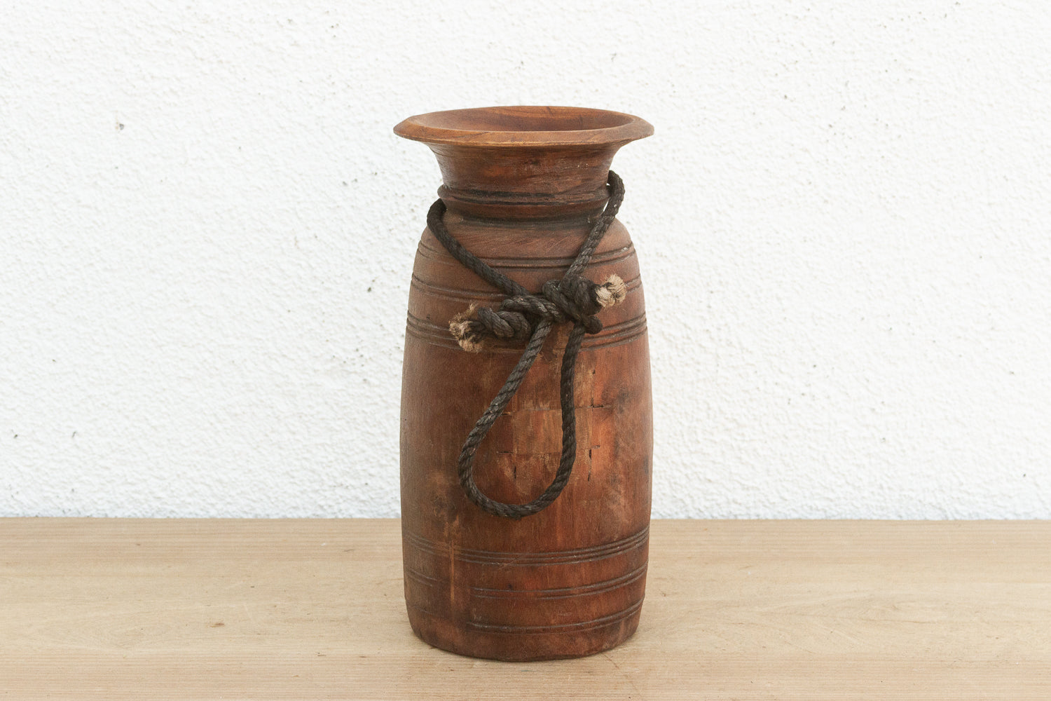 Slim Antique Wooden Milk Pot