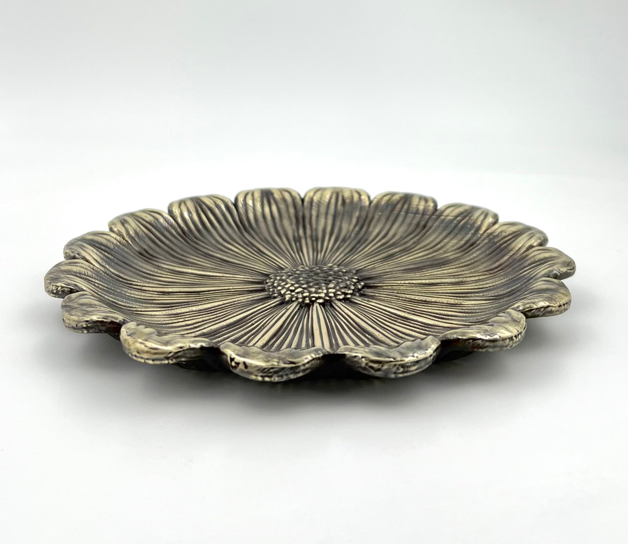 Sunflower Decorative Tray – Electro-formed Flower Jewellery Dish | Gold, Silver, Antique Finish | Flower Inspired Home Accent-4