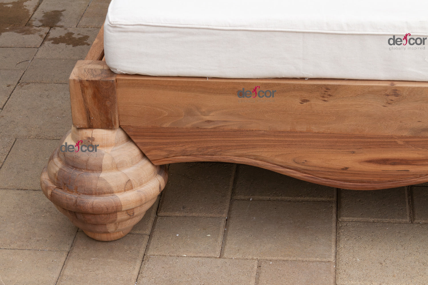 Grand 108" Long Royal Bali Carved Daybed