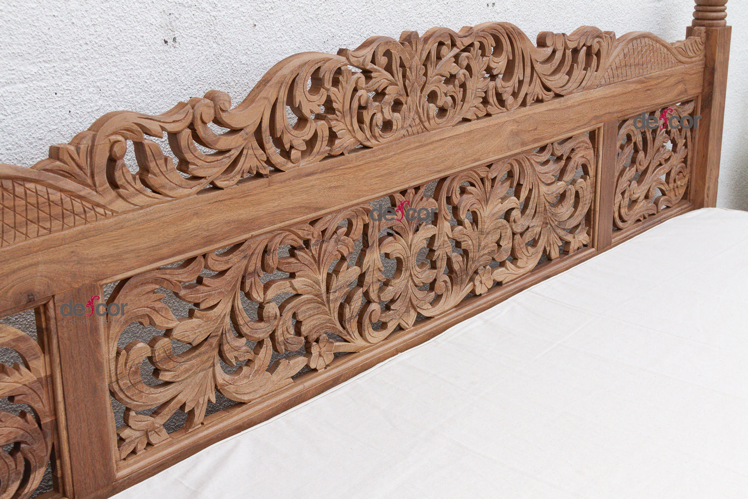 Grand 108" Long Royal Bali Carved Daybed