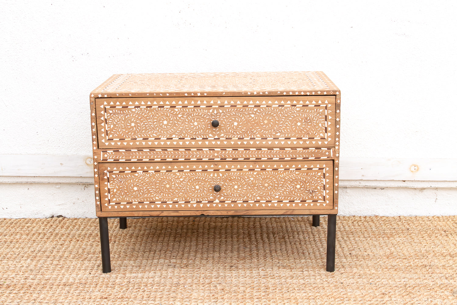 One-Of-A-Kind Heritage Inlay Chest of 2 Drawers