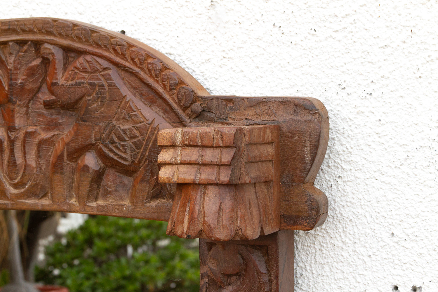 Royal Elephant High-Relief Carved Mirror