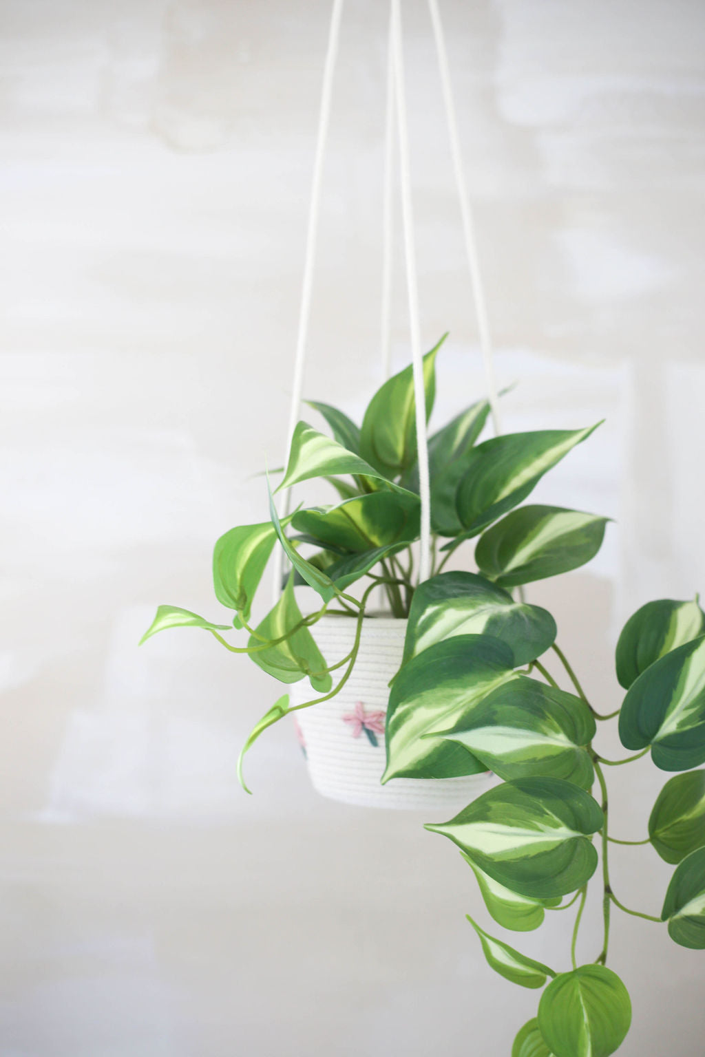 Flower Embroidered Hanging Basket-3