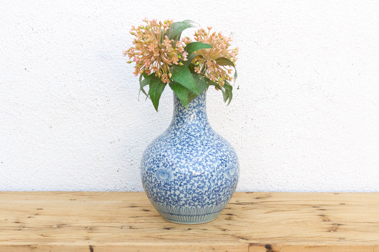 Blue & White Qinghua Floral Vase