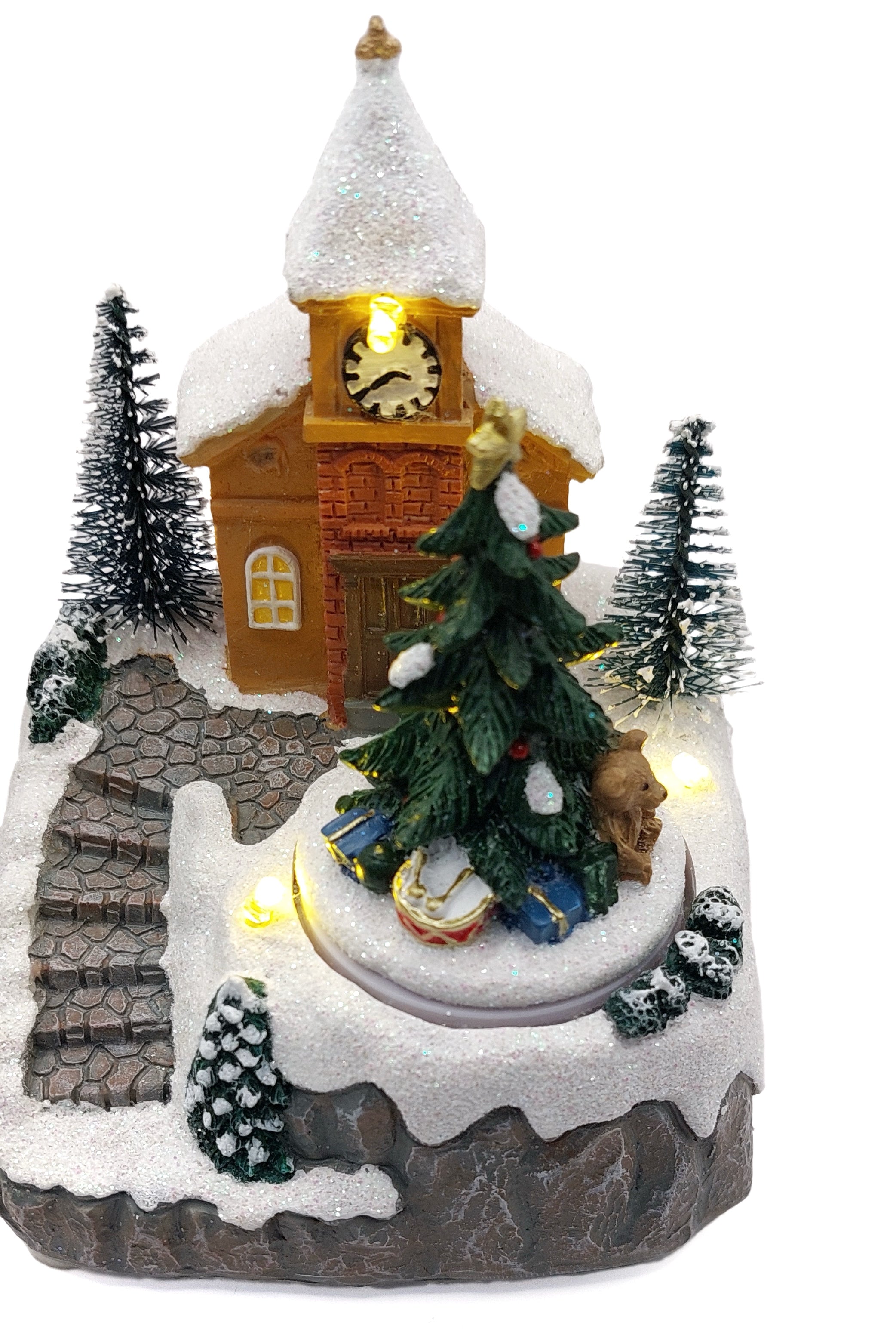 Snowy Church. Christmas Village Wizardi F07-N1-12-2704A-2