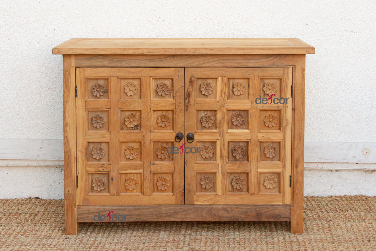 Carved Floral Lotus Buffet Cabinet