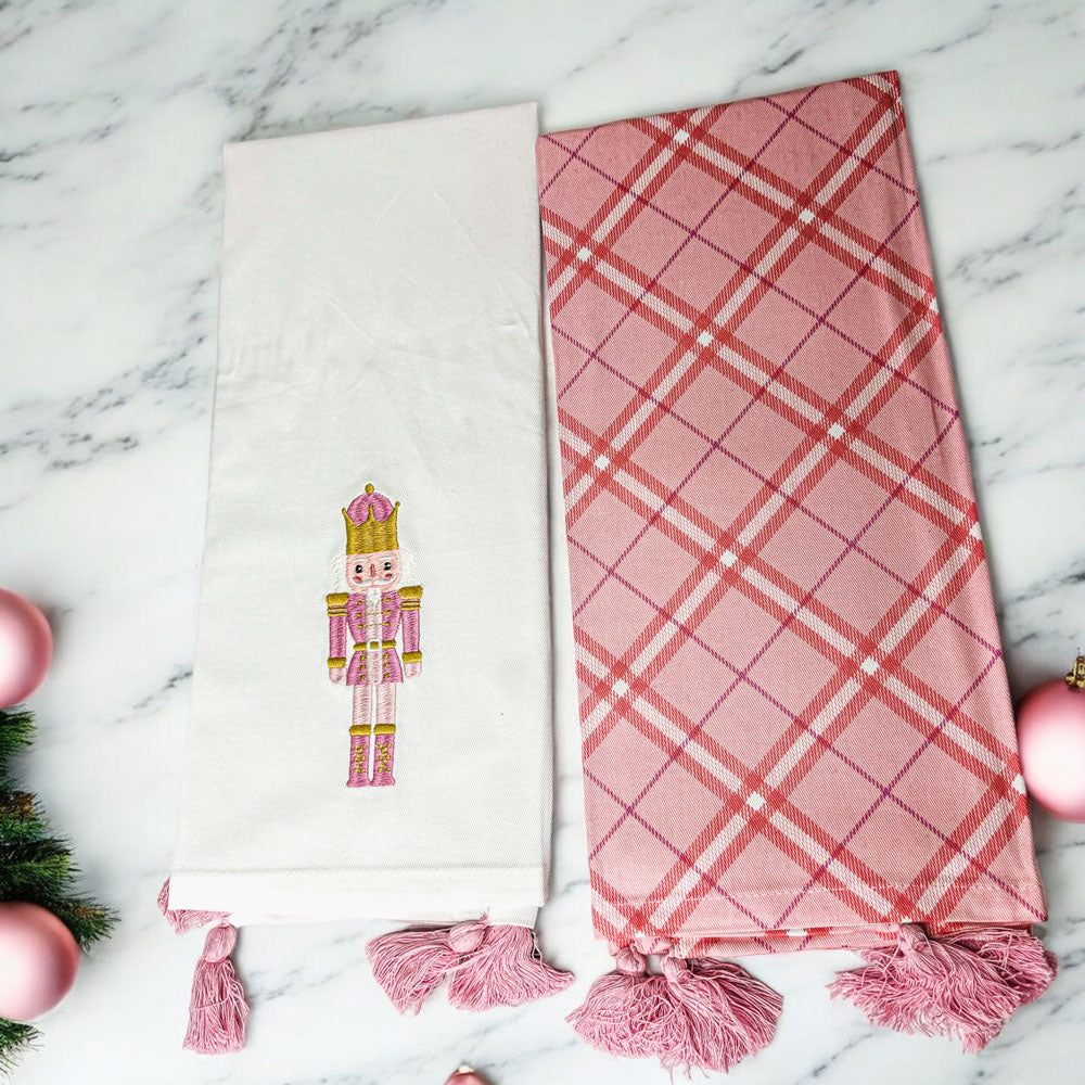 Nutcracker Tea Towel Pink-1