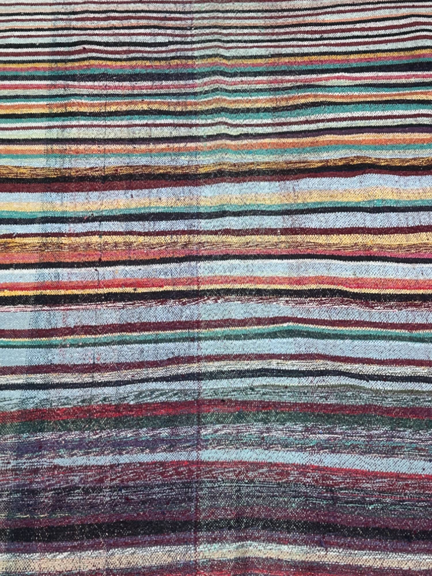 Moroccan Vintage Berber Striped Kilim Rug: Explore Enduring Beauty-1