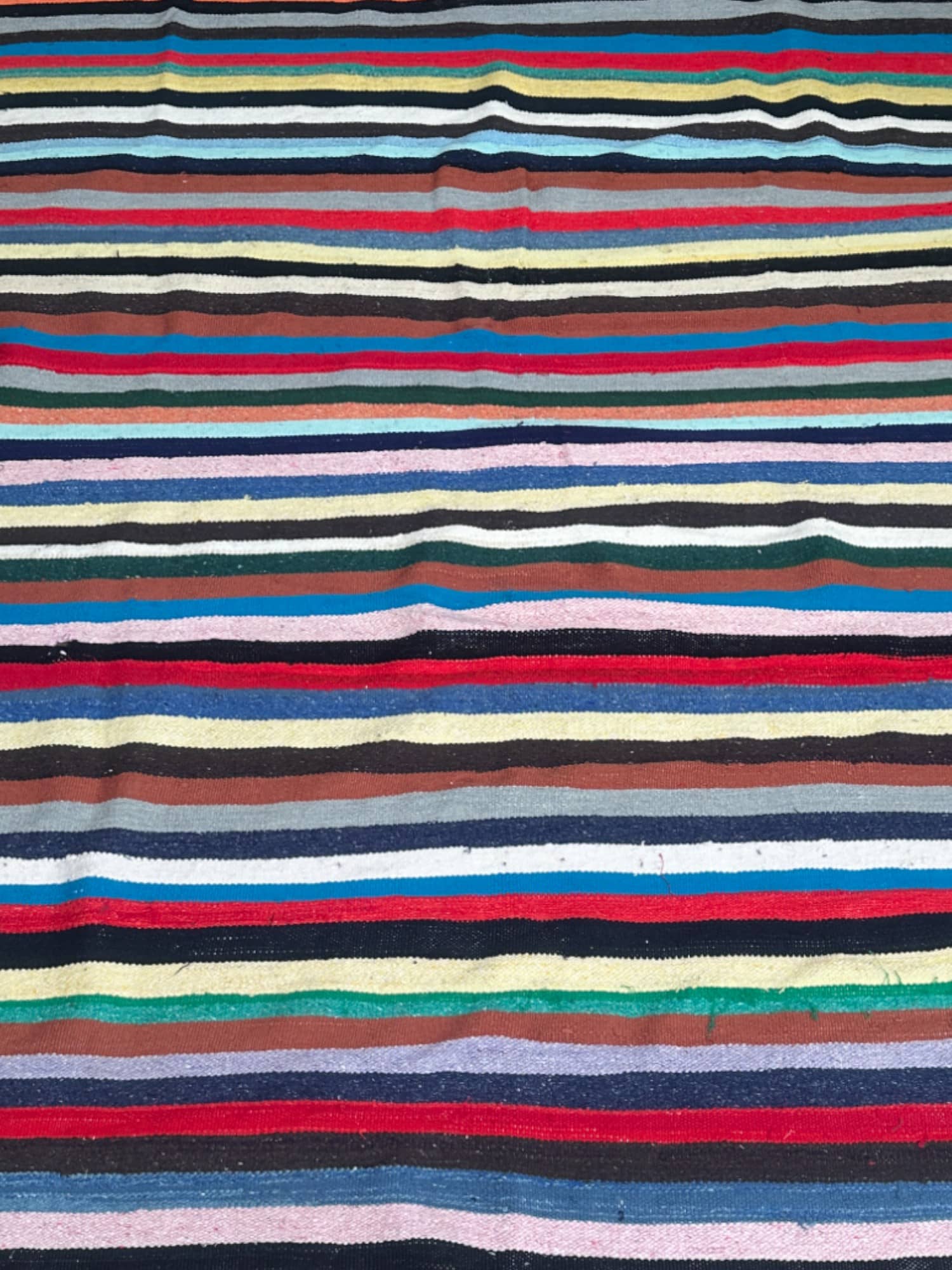 Moroccan Vintage Berber Striped Kilim Rug: Explore Enduring Beauty-1