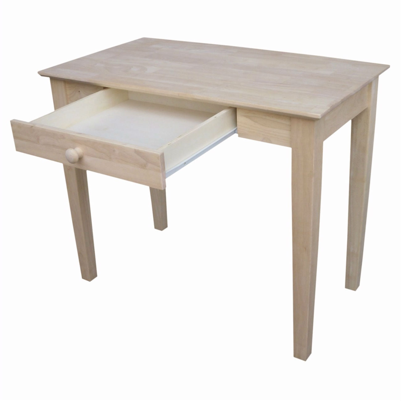 Solid Unfinished Wood Laptop Desk Writing Table with Drawer-1