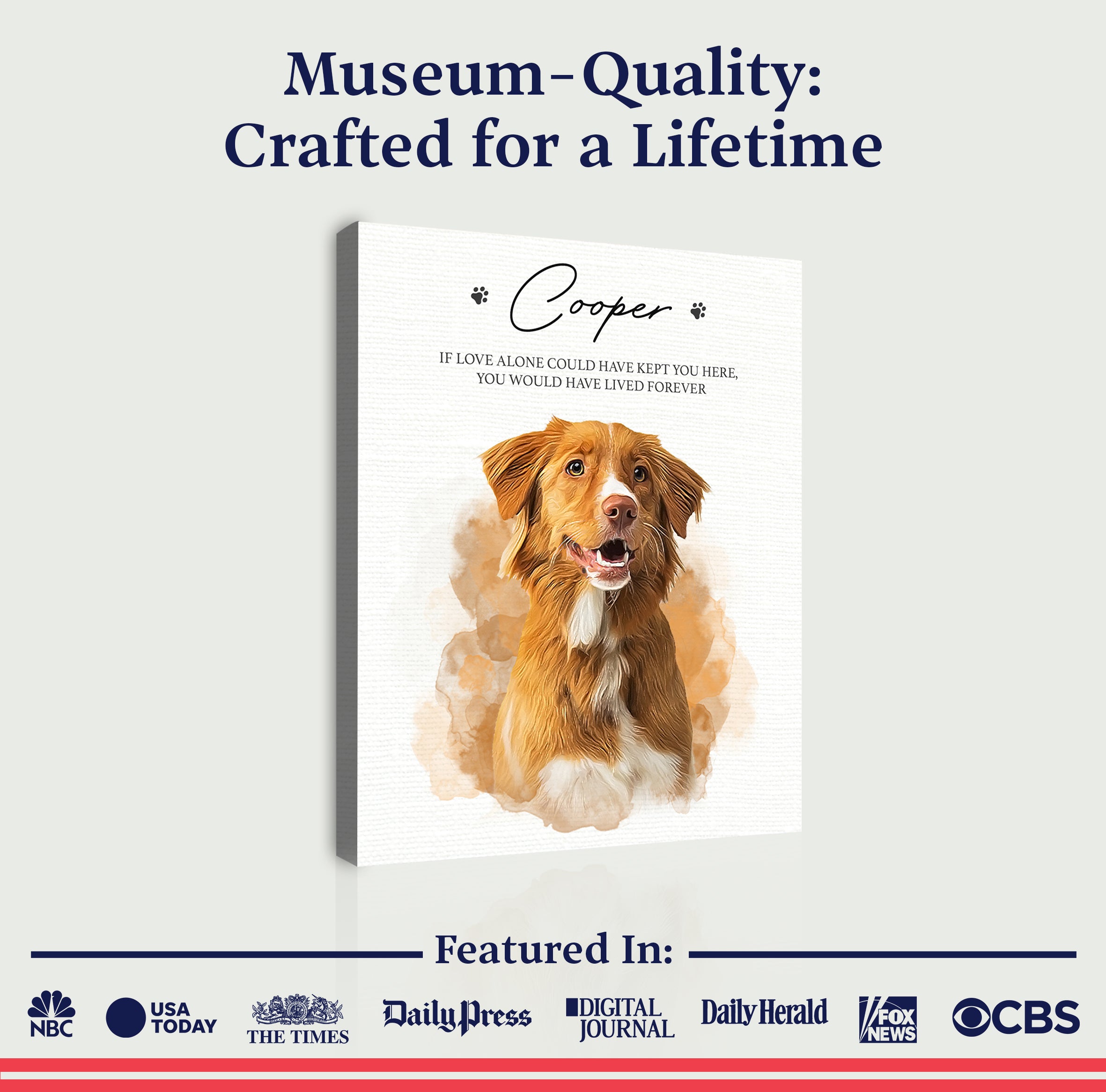 Pet Memorial Portrait Watercolor Sign If Love Alone