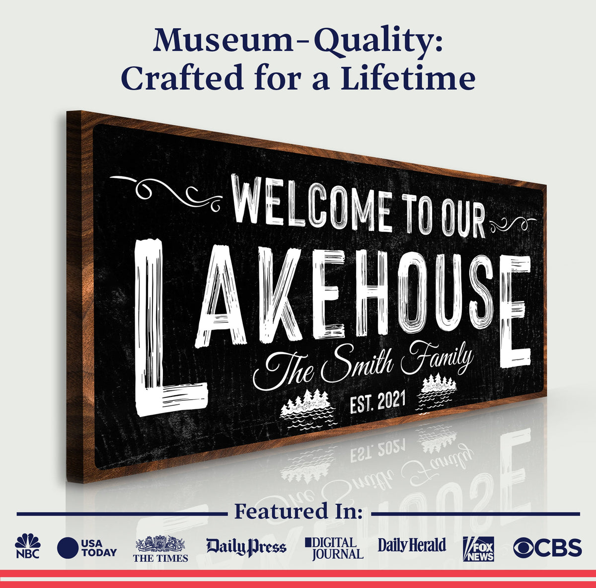 Welcome To Our Lakehouse Sign II