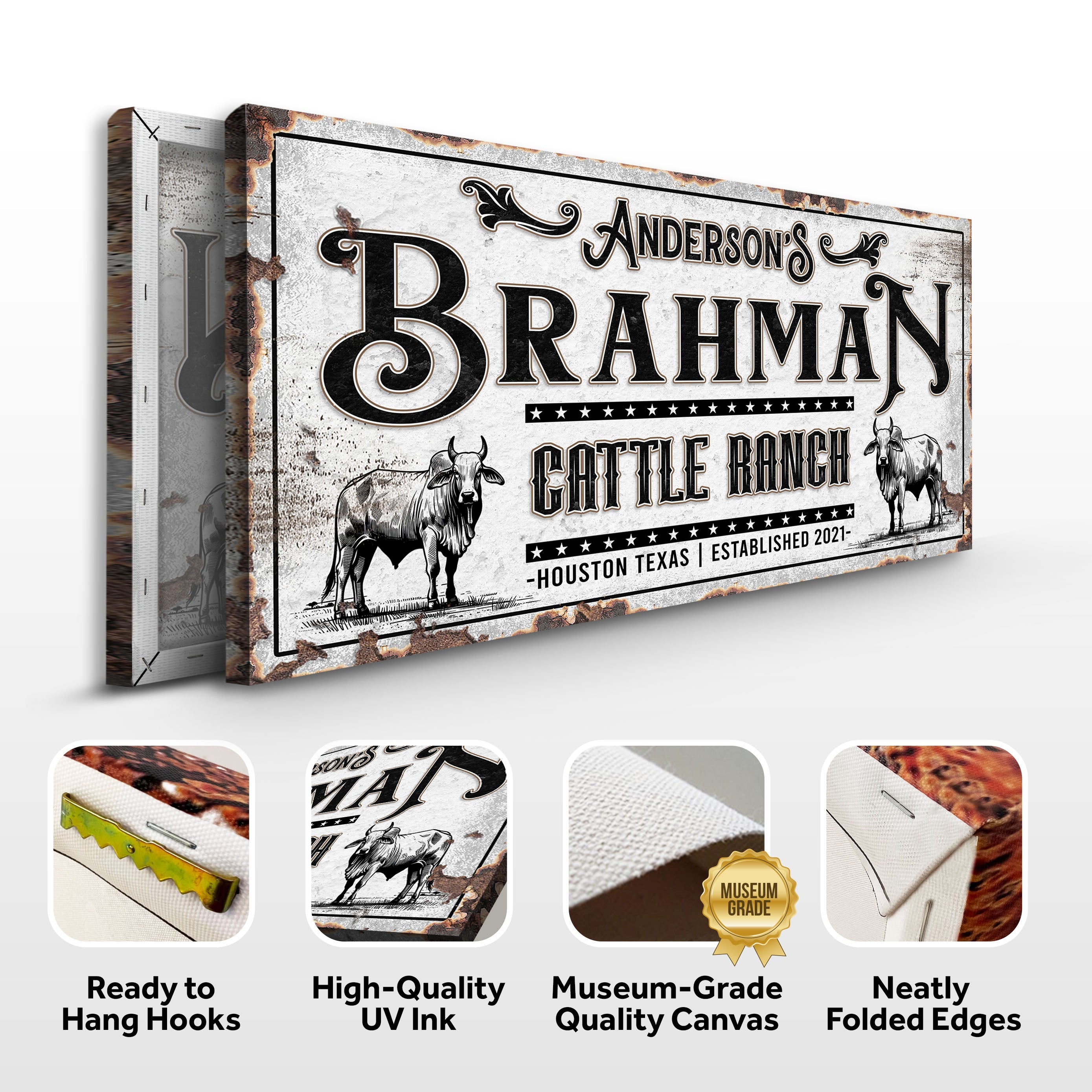 Personalized Brahman Cattle Sign