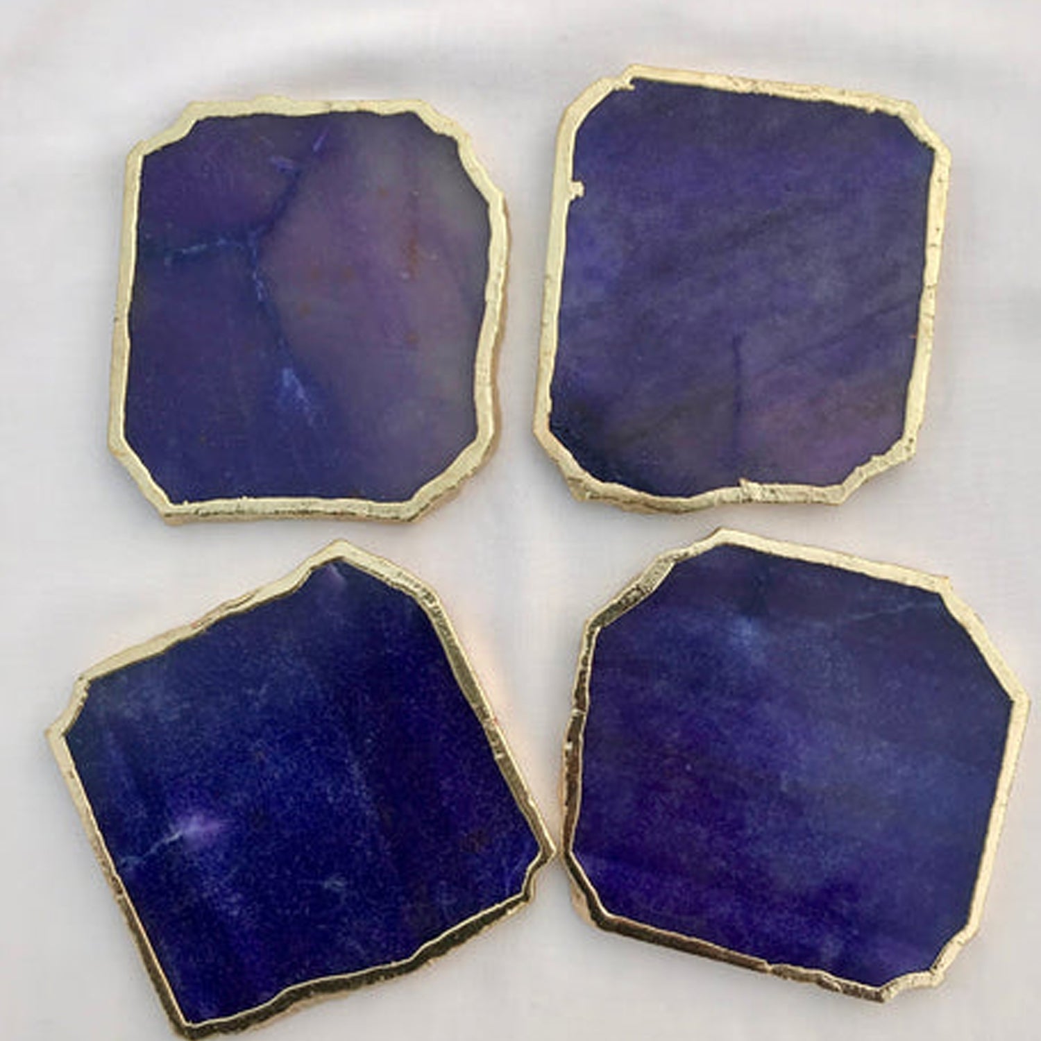 Indigo Agate Aventurine Set of 4 Large Coasters/Personalised Momentos-0