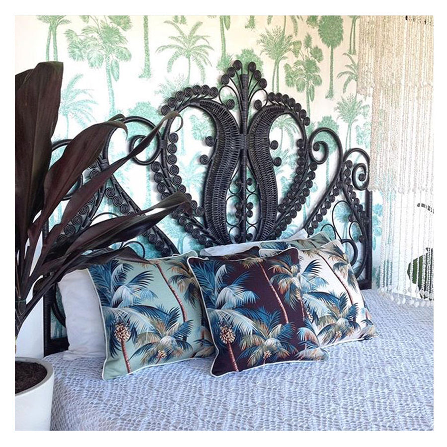 Cushion Cover-With Piping-Palm Trees Black-60cm x 60cm-4