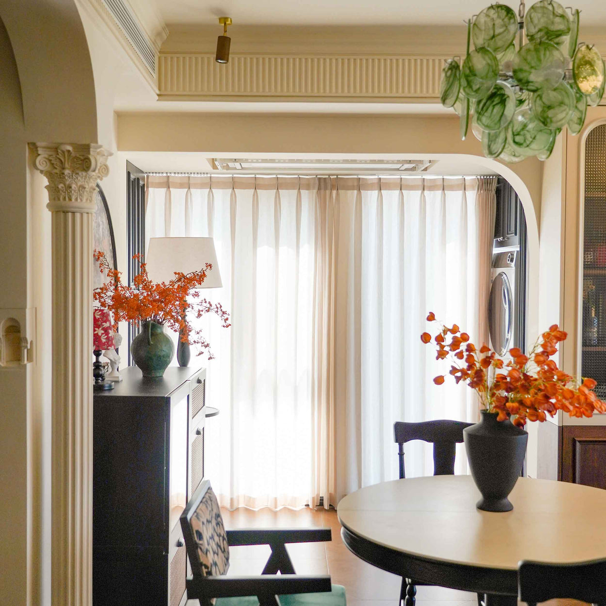 Ivy Vine Leaf Cotton Sheer Curtains