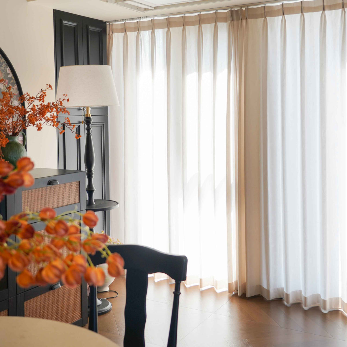 Ivy Vine Leaf Cotton Sheer Curtains