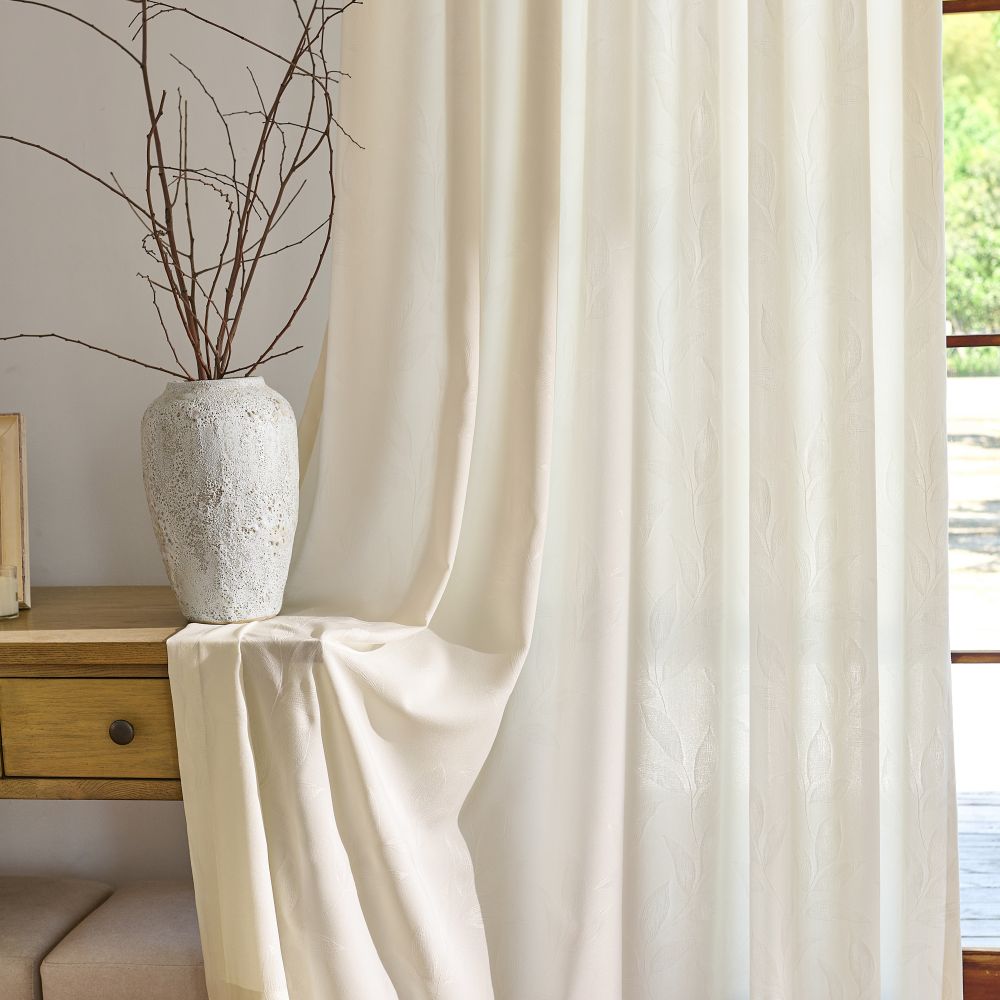 Ivy Vine Leaf Cotton Sheer Curtains